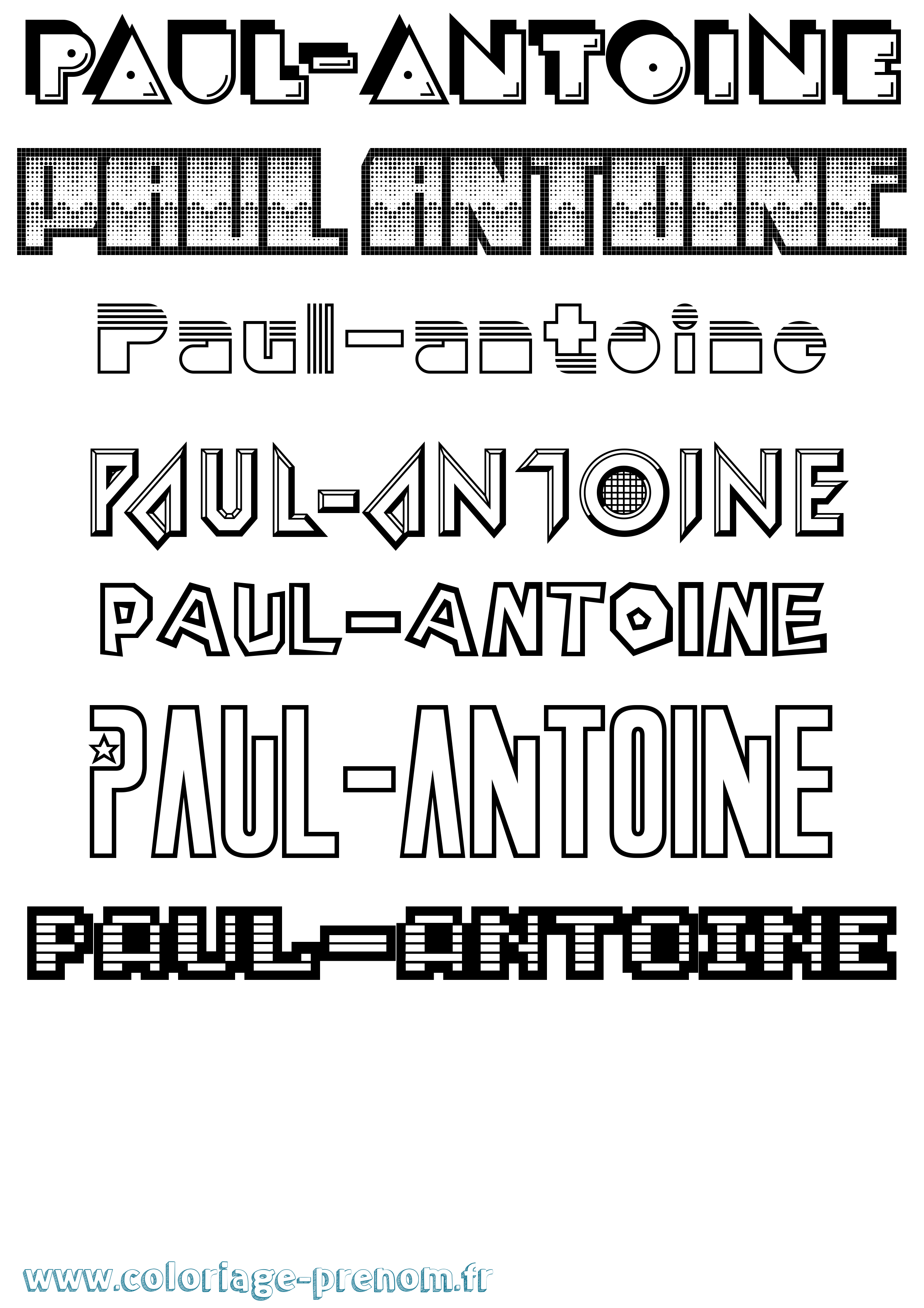 Coloriage prénom Paul-Antoine Jeux Vidéos