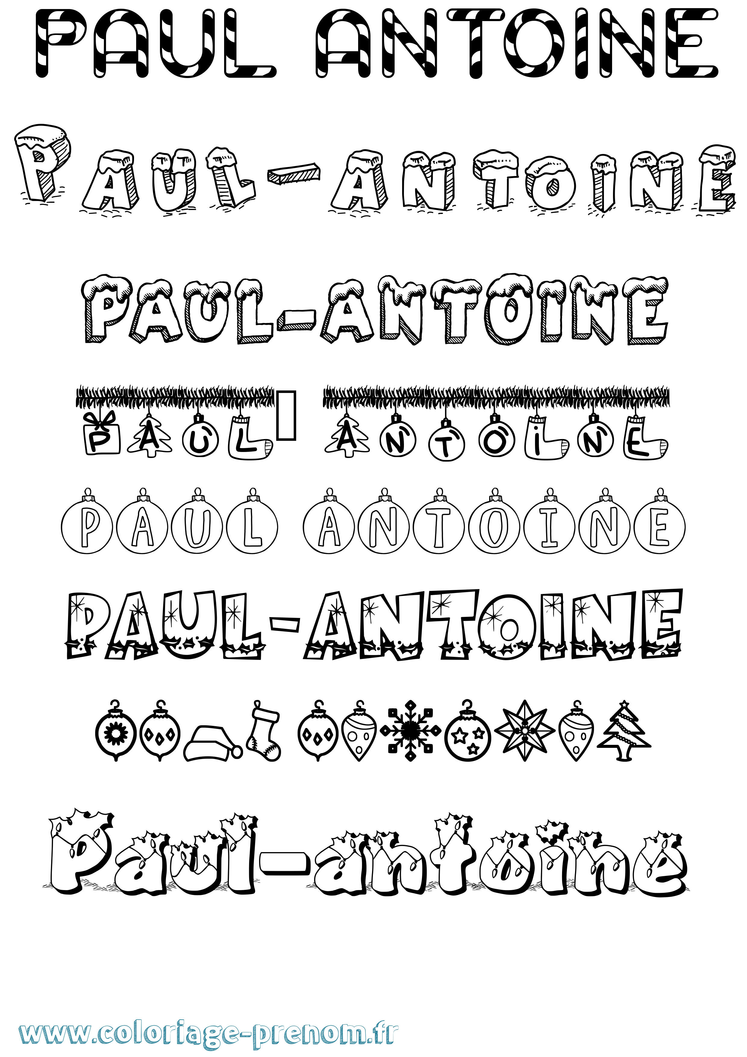 Coloriage prénom Paul-Antoine Noël