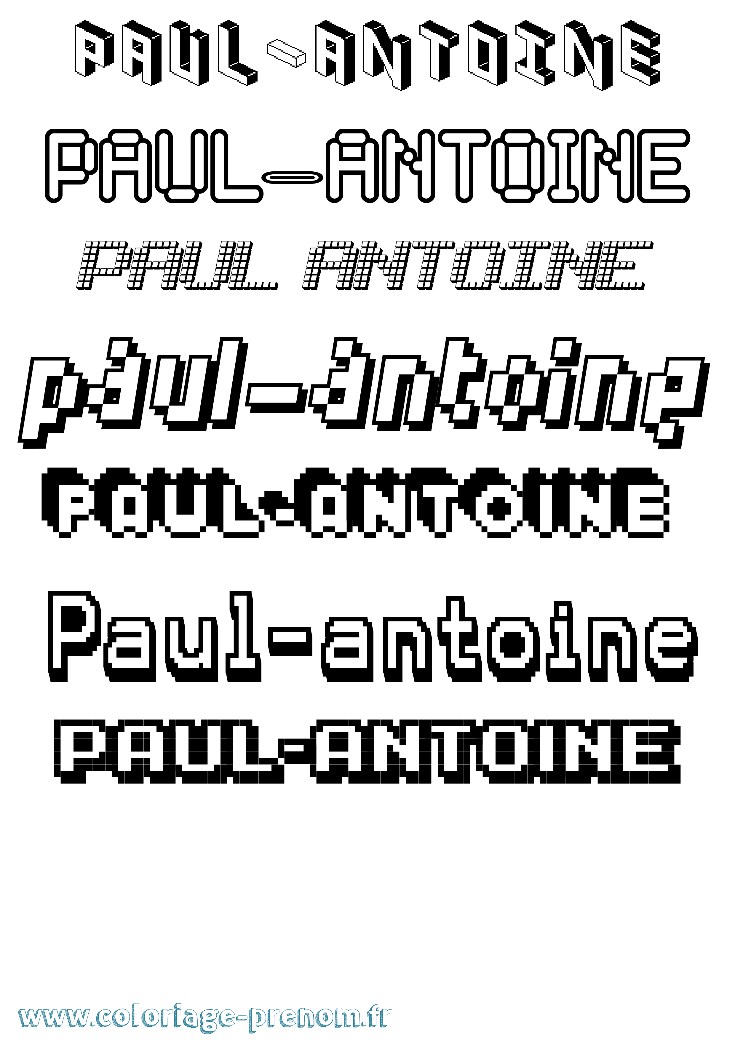 Coloriage prénom Paul-Antoine Pixel