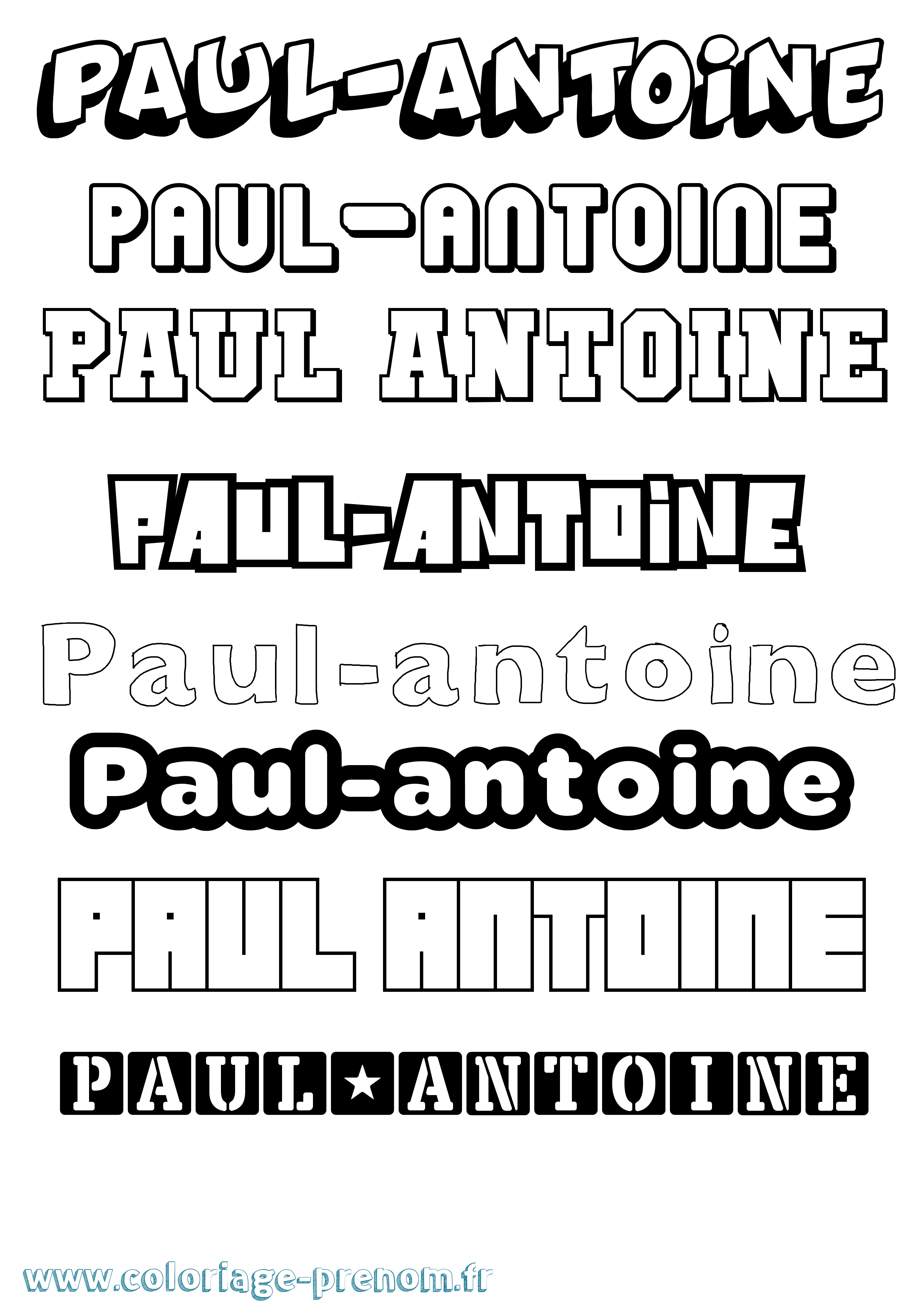 Coloriage prénom Paul-Antoine Simple