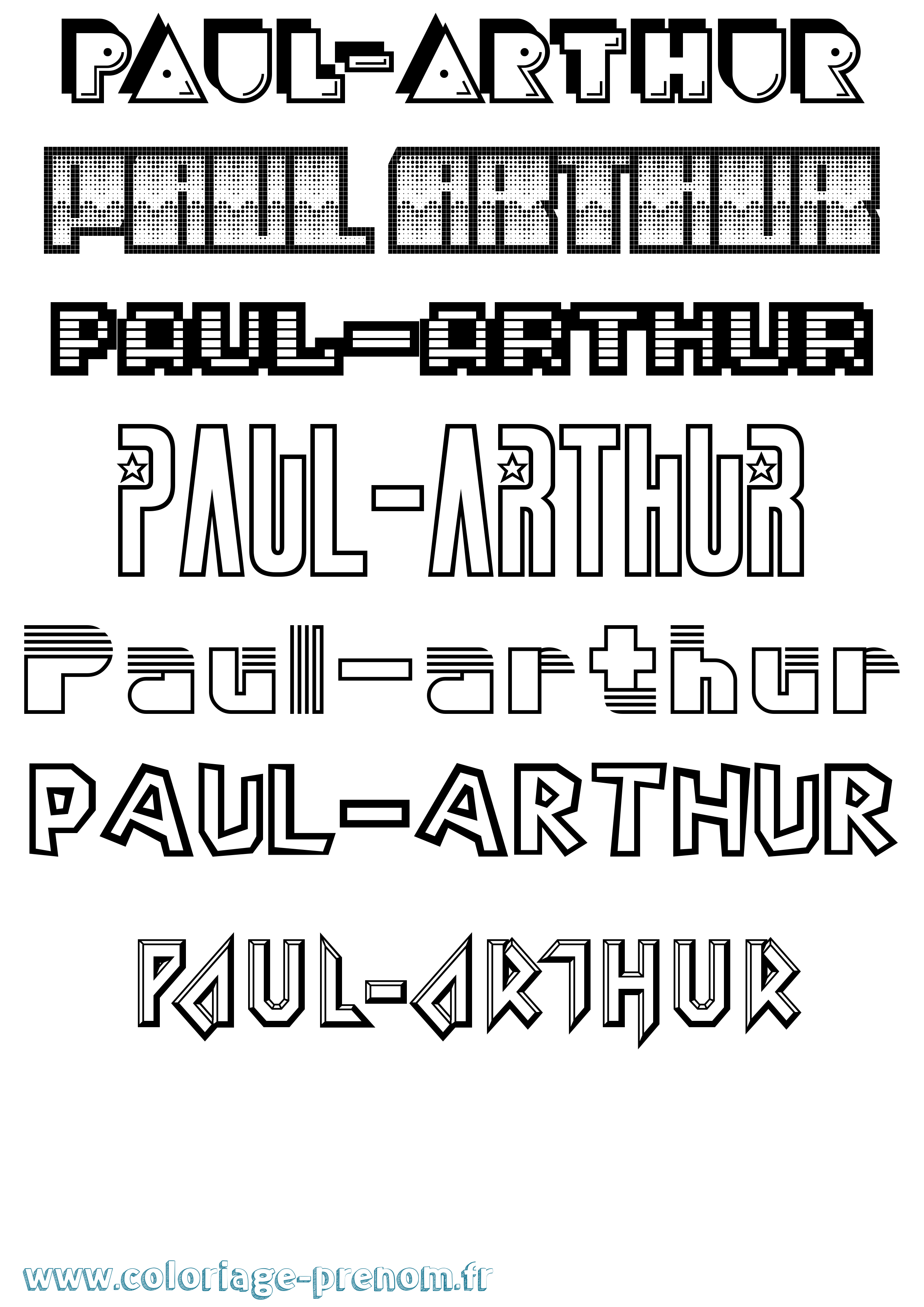 Coloriage prénom Paul-Arthur