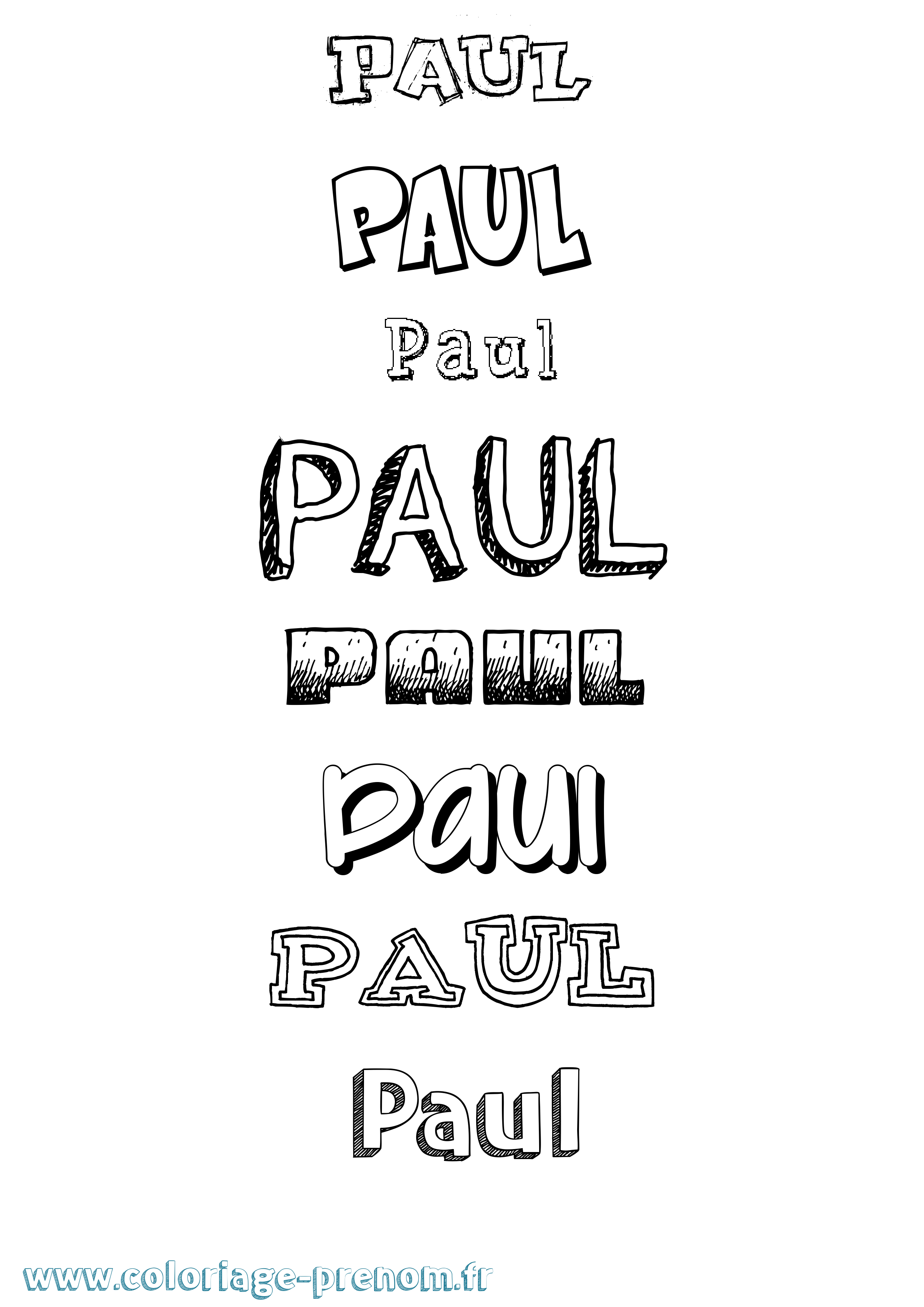 Coloriage prénom Paul Dessiné