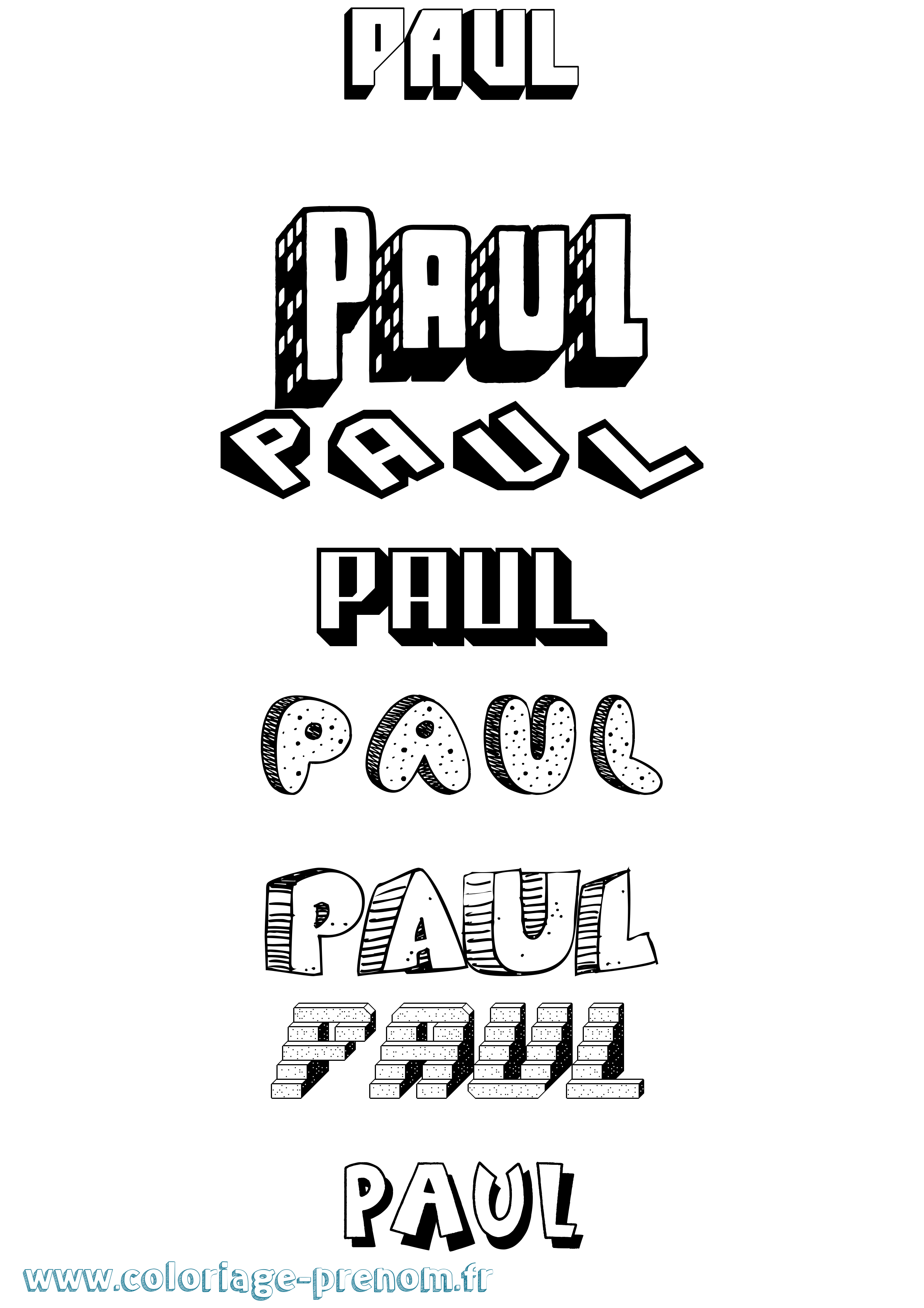 Coloriage prénom Paul