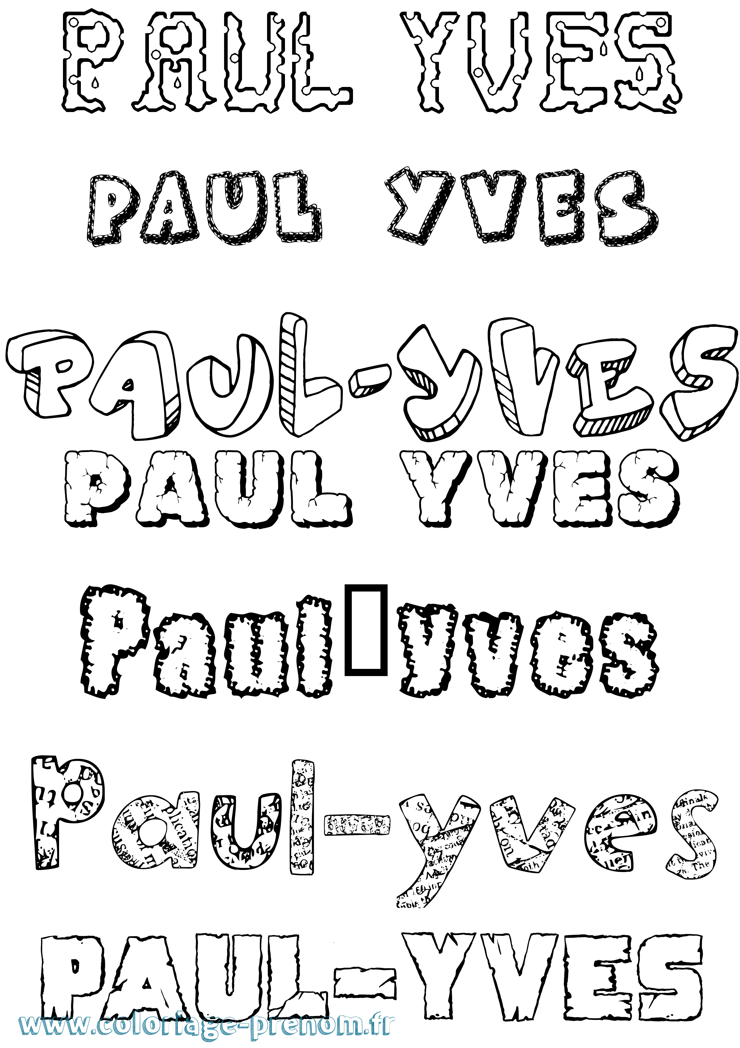 Coloriage prénom Paul-Yves Destructuré