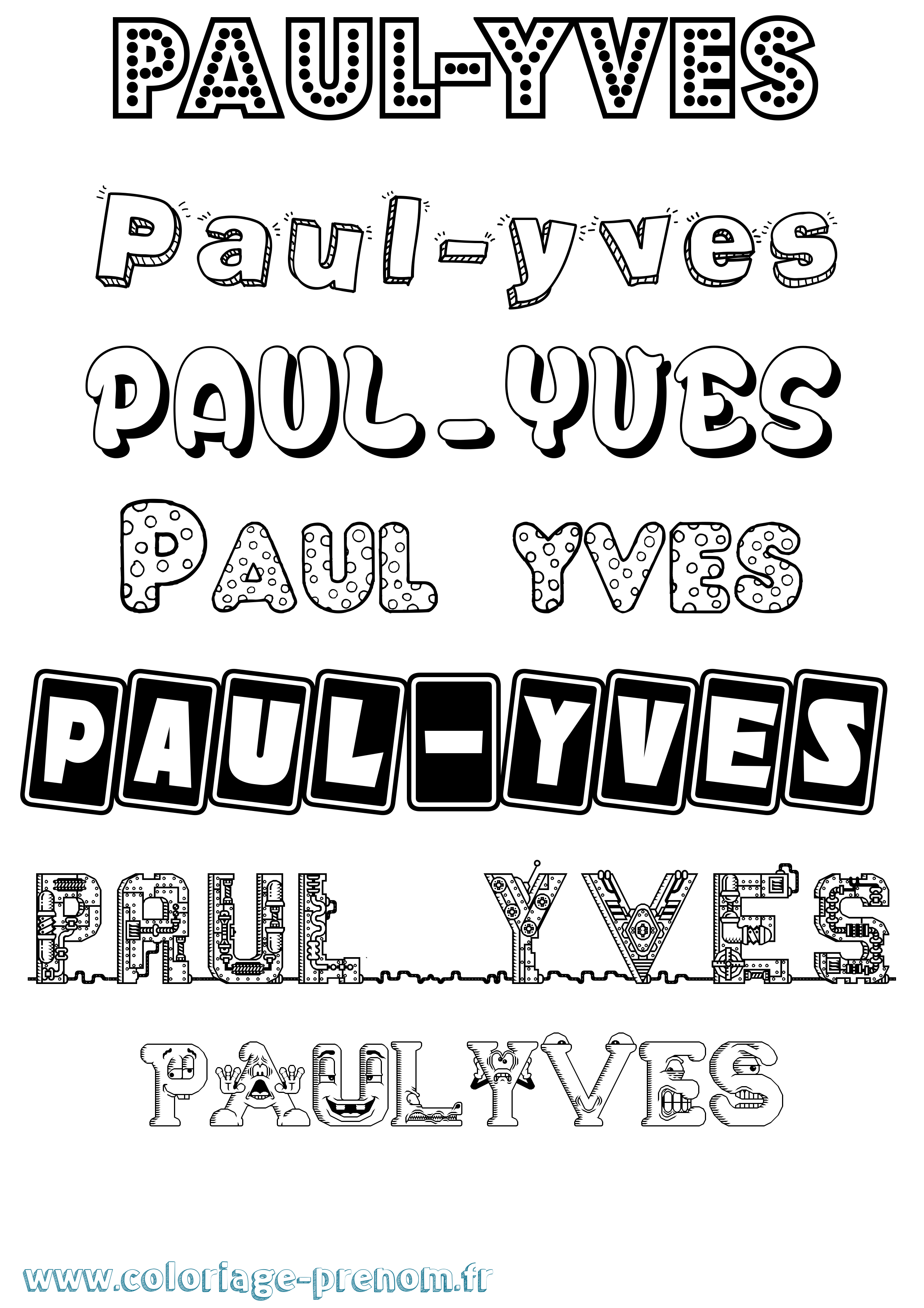 Coloriage prénom Paul-Yves Fun