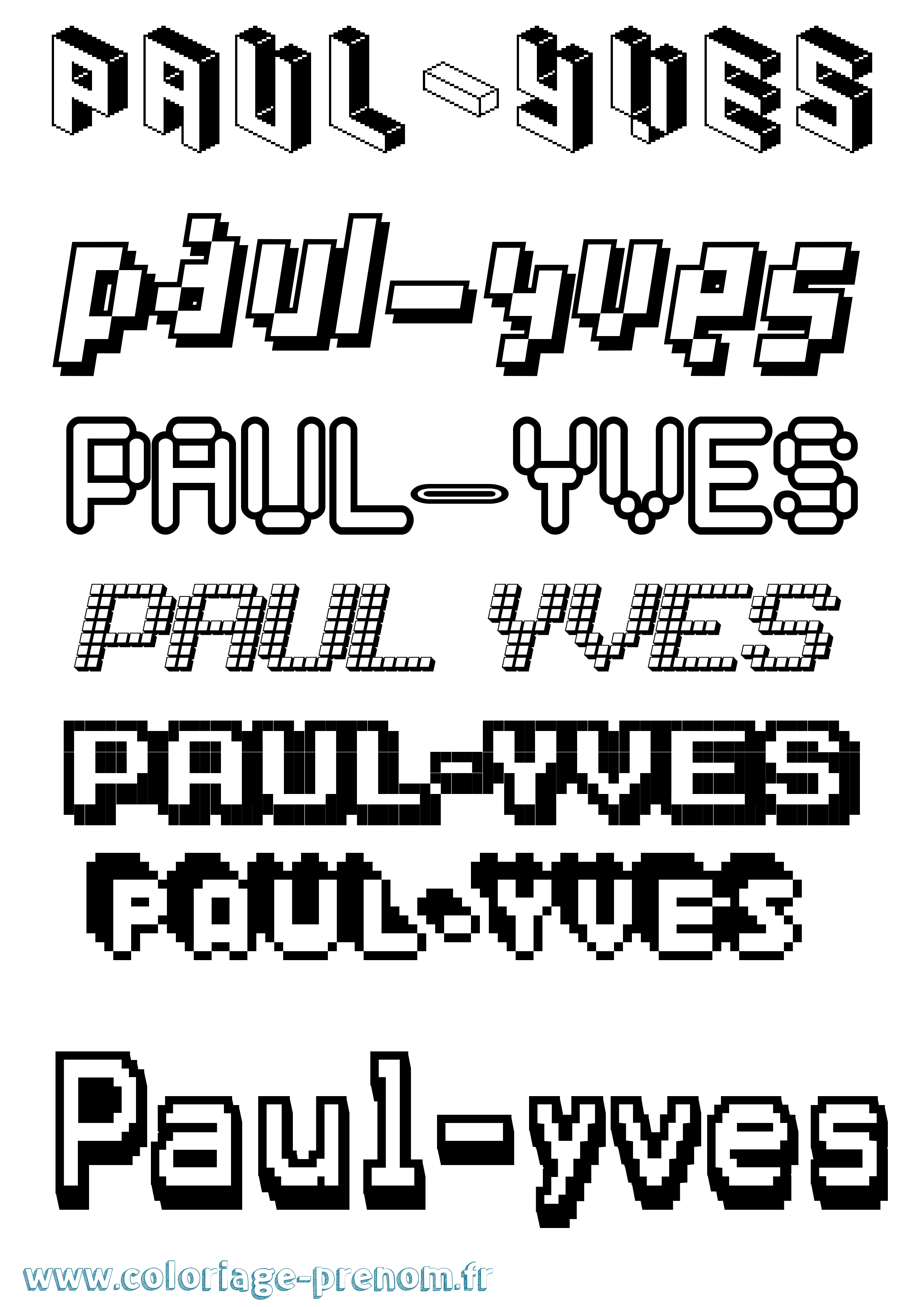 Coloriage prénom Paul-Yves Pixel