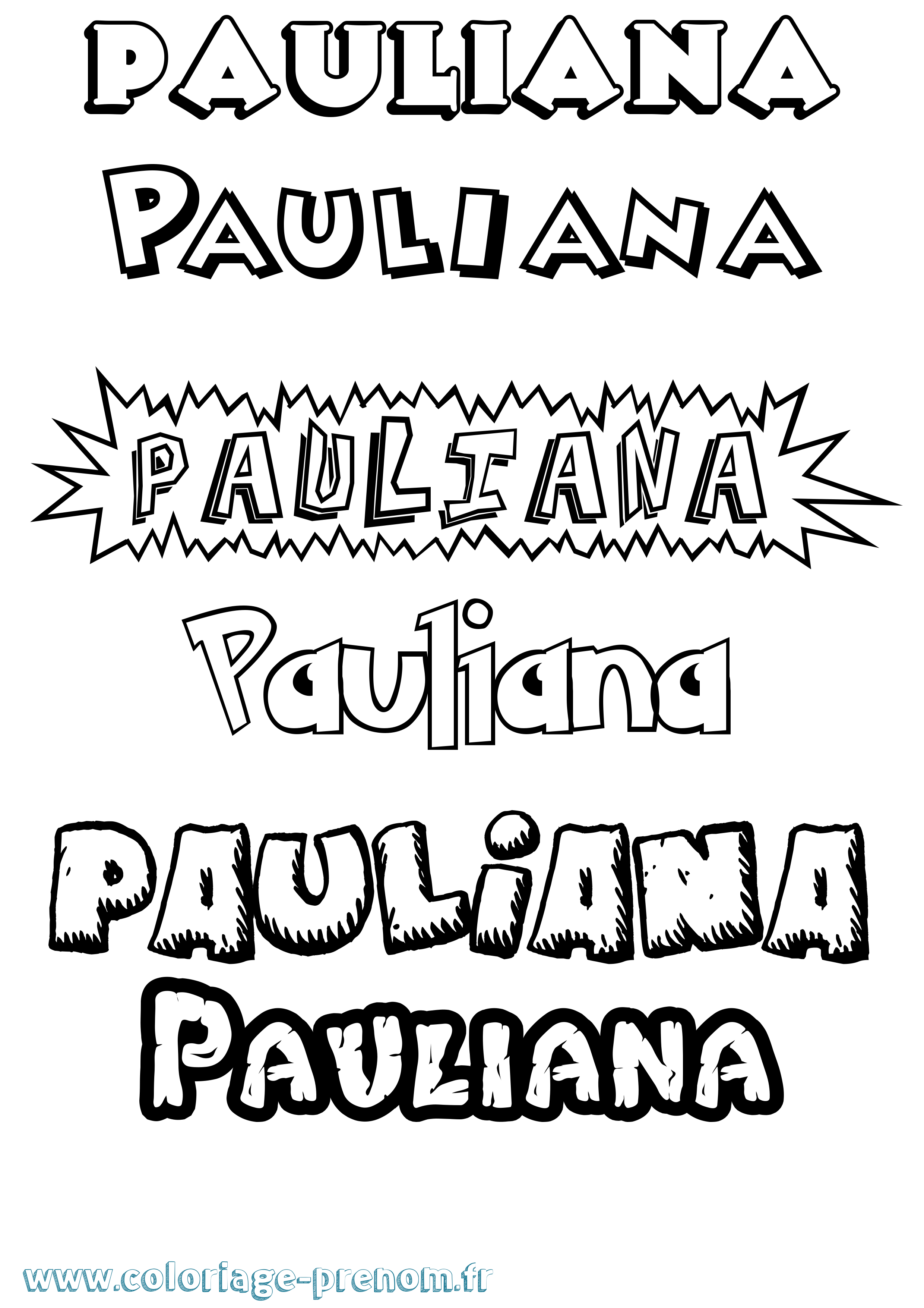 Coloriage prénom Pauliana Dessin Animé