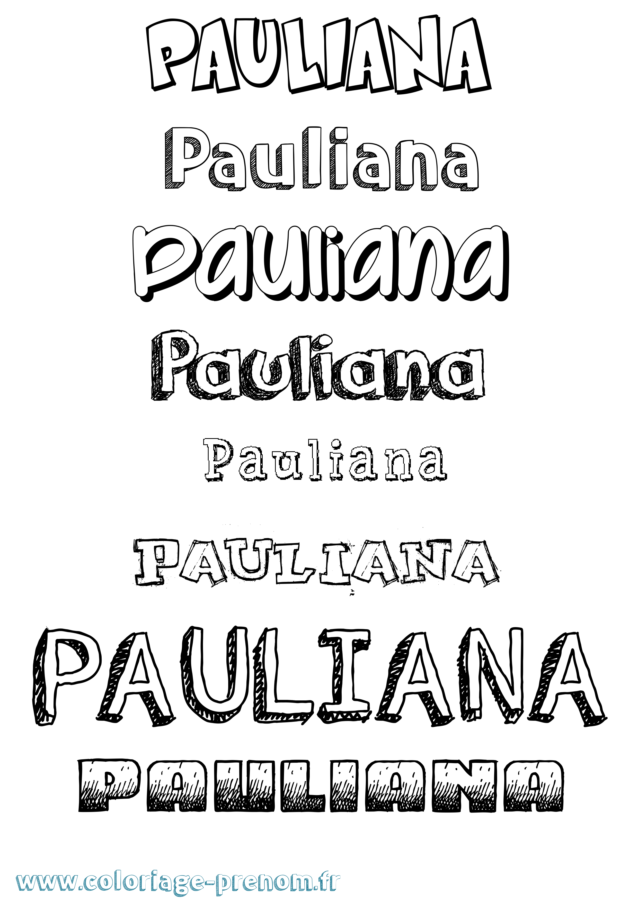 Coloriage prénom Pauliana Dessiné
