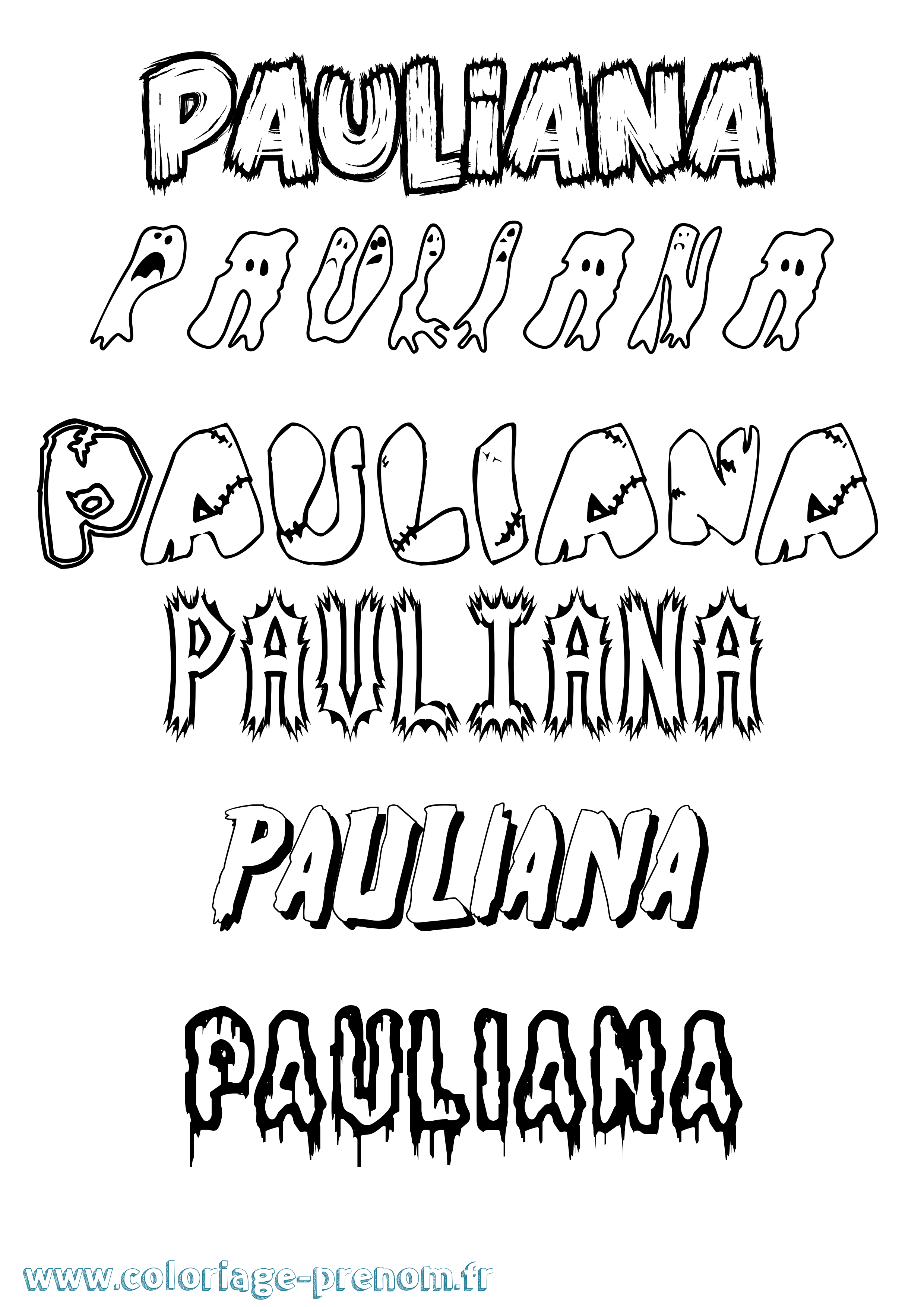 Coloriage prénom Pauliana Frisson