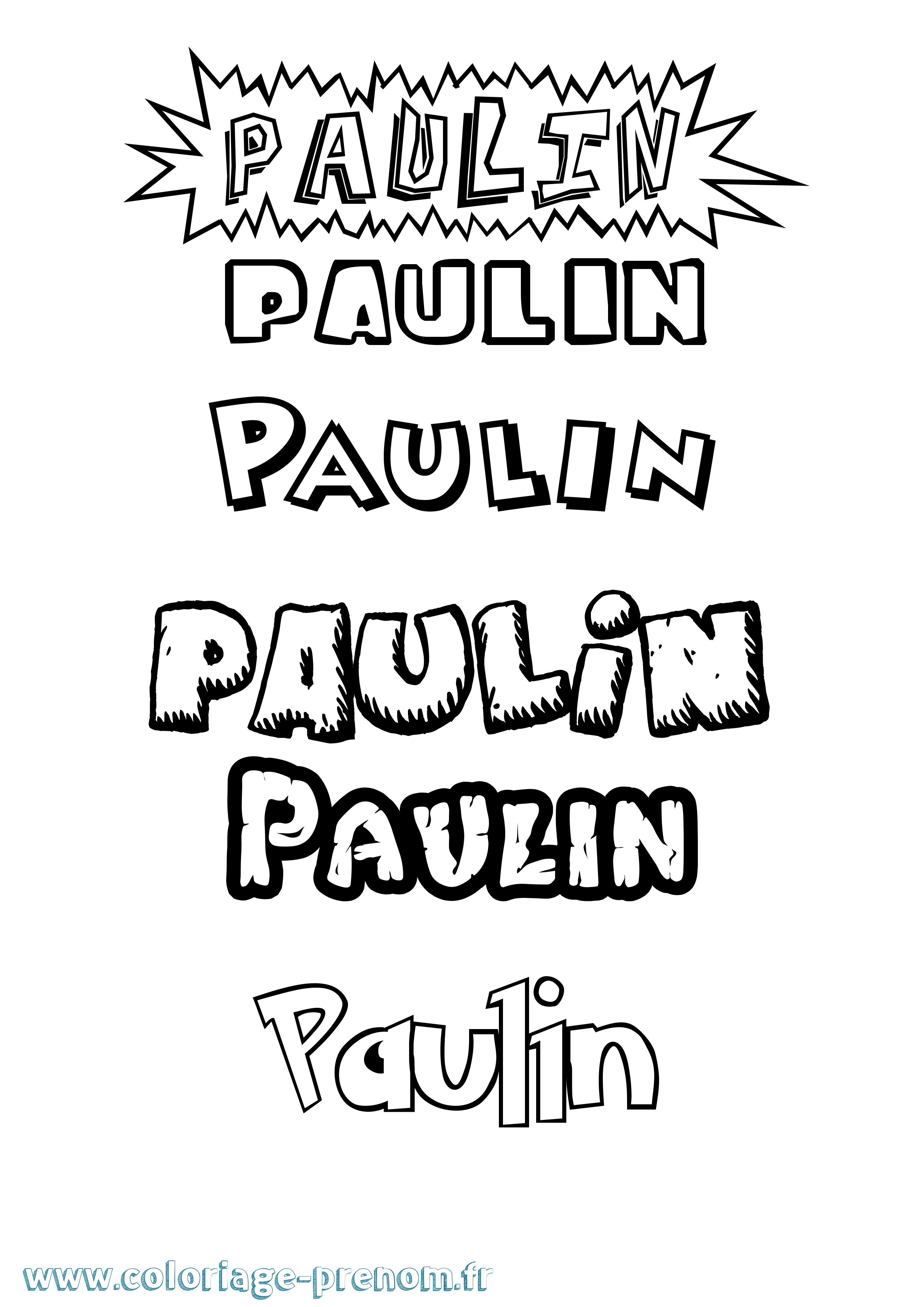 Coloriage Paulin Dessin Animé Coloriage prénom Paulin Dessin Animé