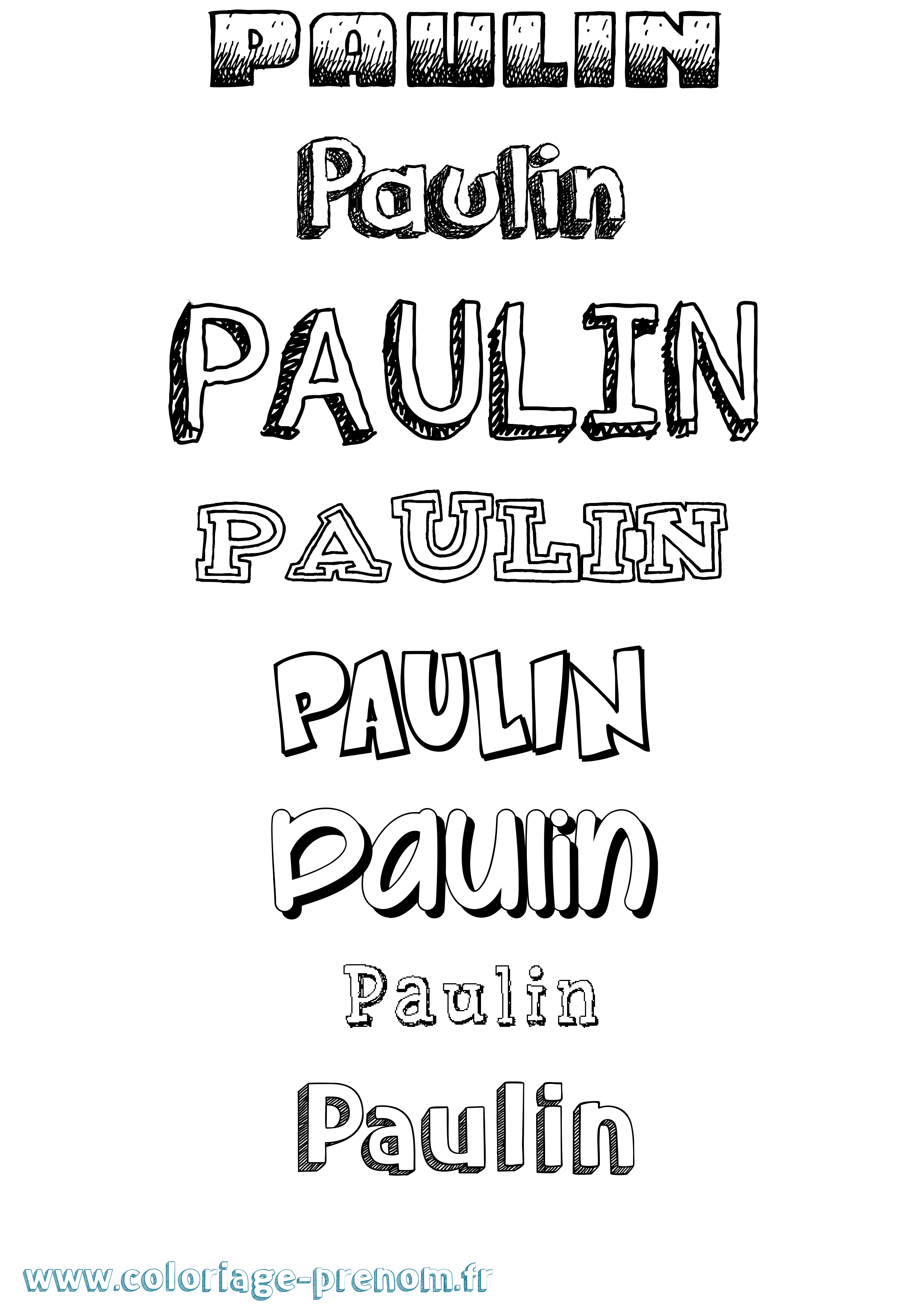 Coloriage Paulin Dessiné Coloriage prénom Paulin Dessiné