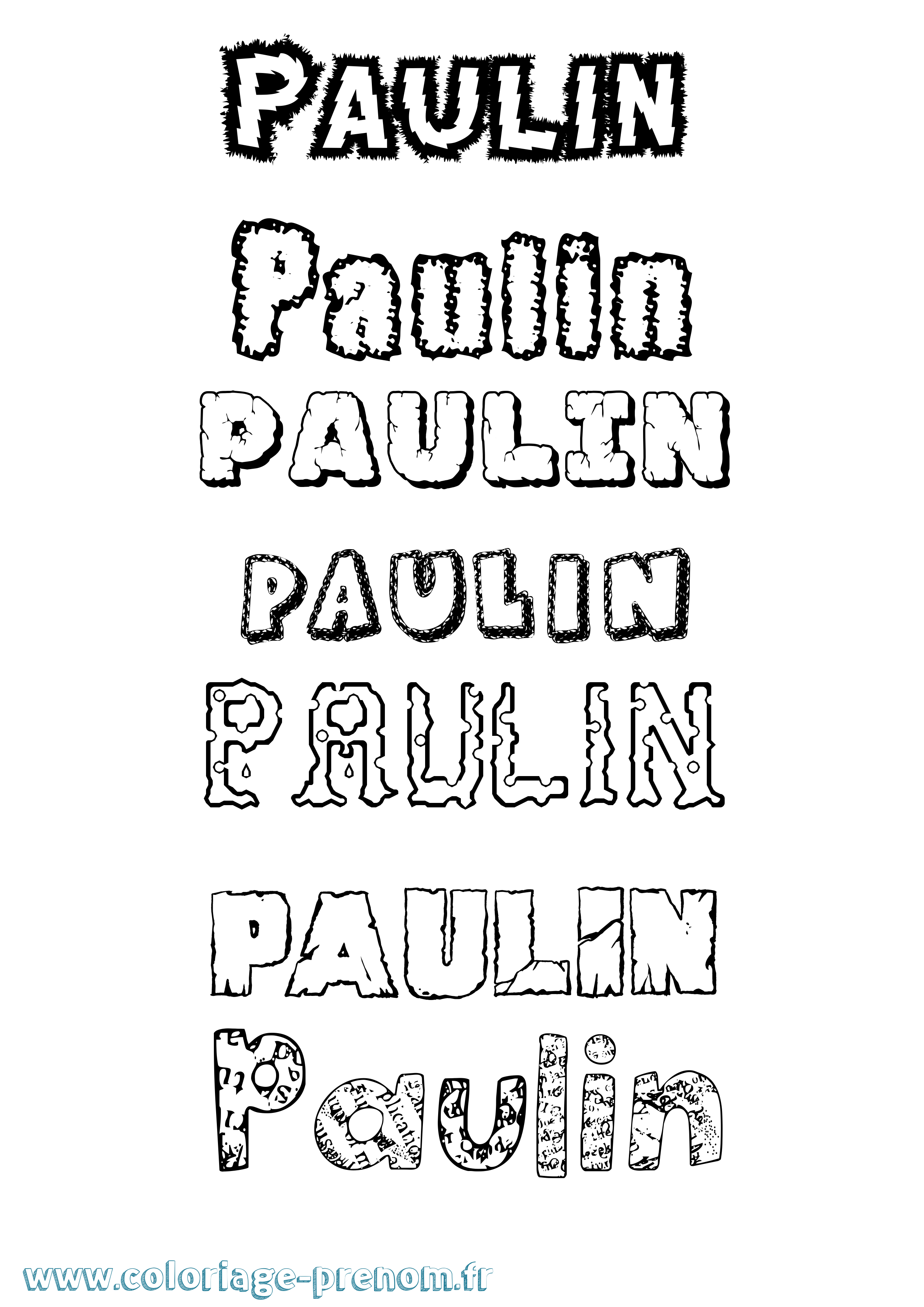 Coloriage prénom Paulin Destructuré