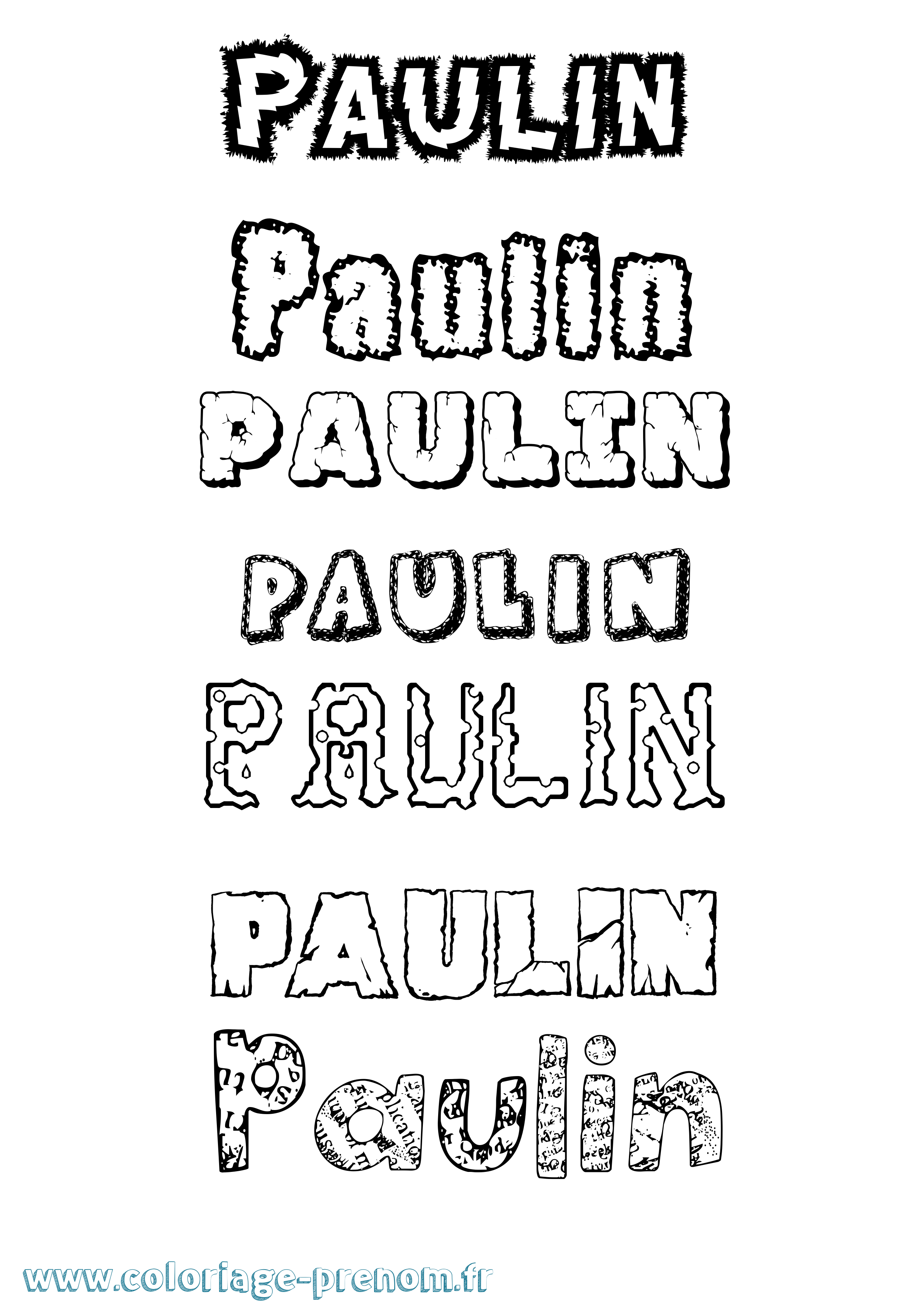 Coloriage Paulin Destructuré Coloriage prénom Paulin Destructuré