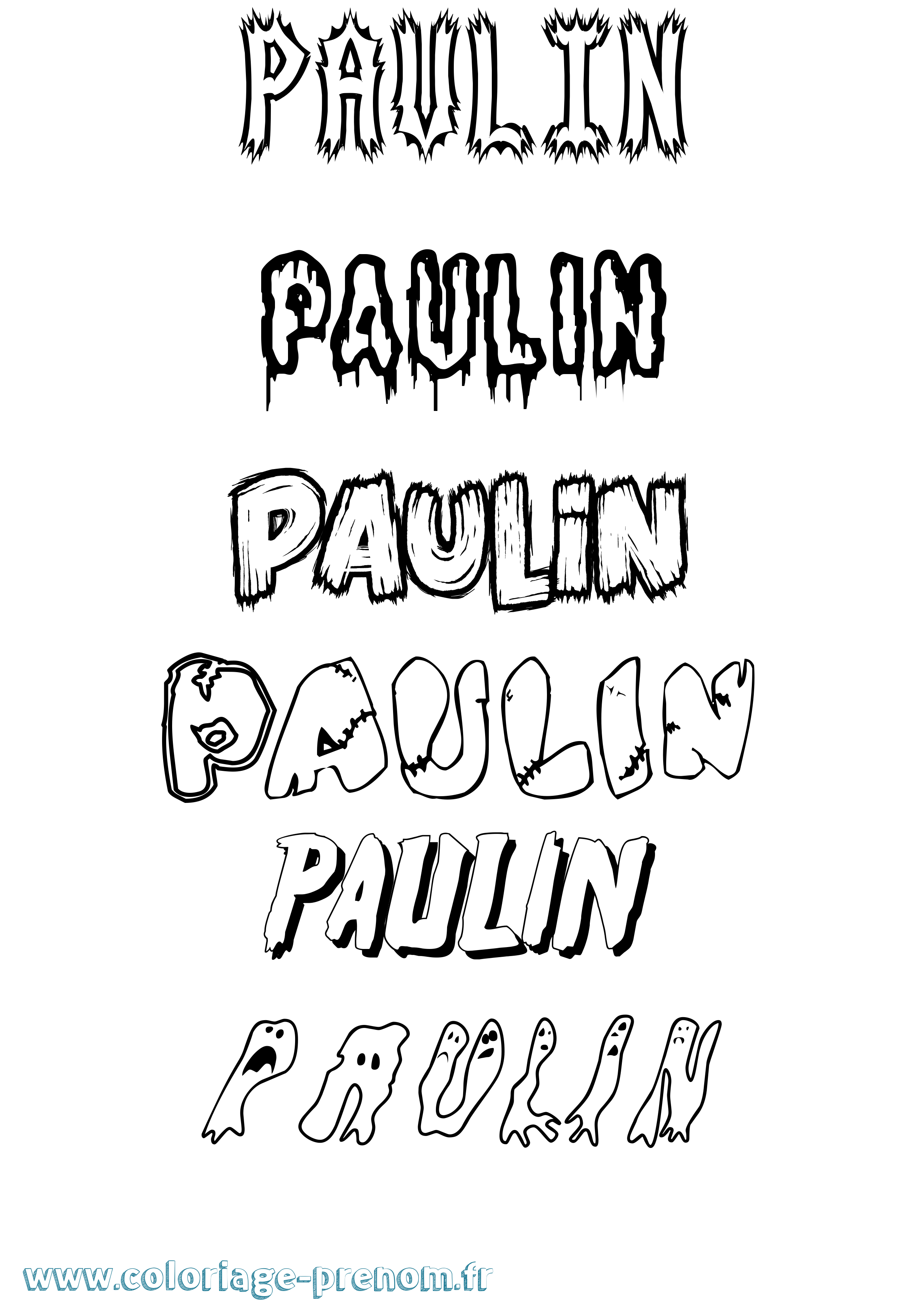 Coloriage Paulin Frisson Coloriage prénom Paulin Frisson