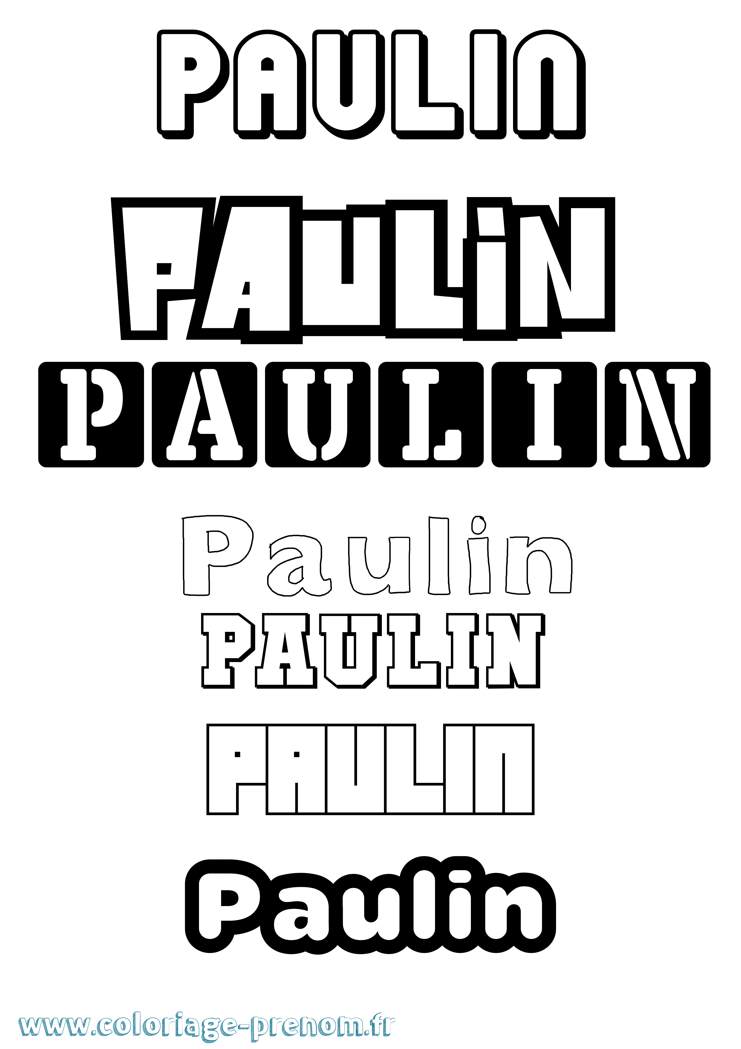 Coloriage prénom Paulin Simple