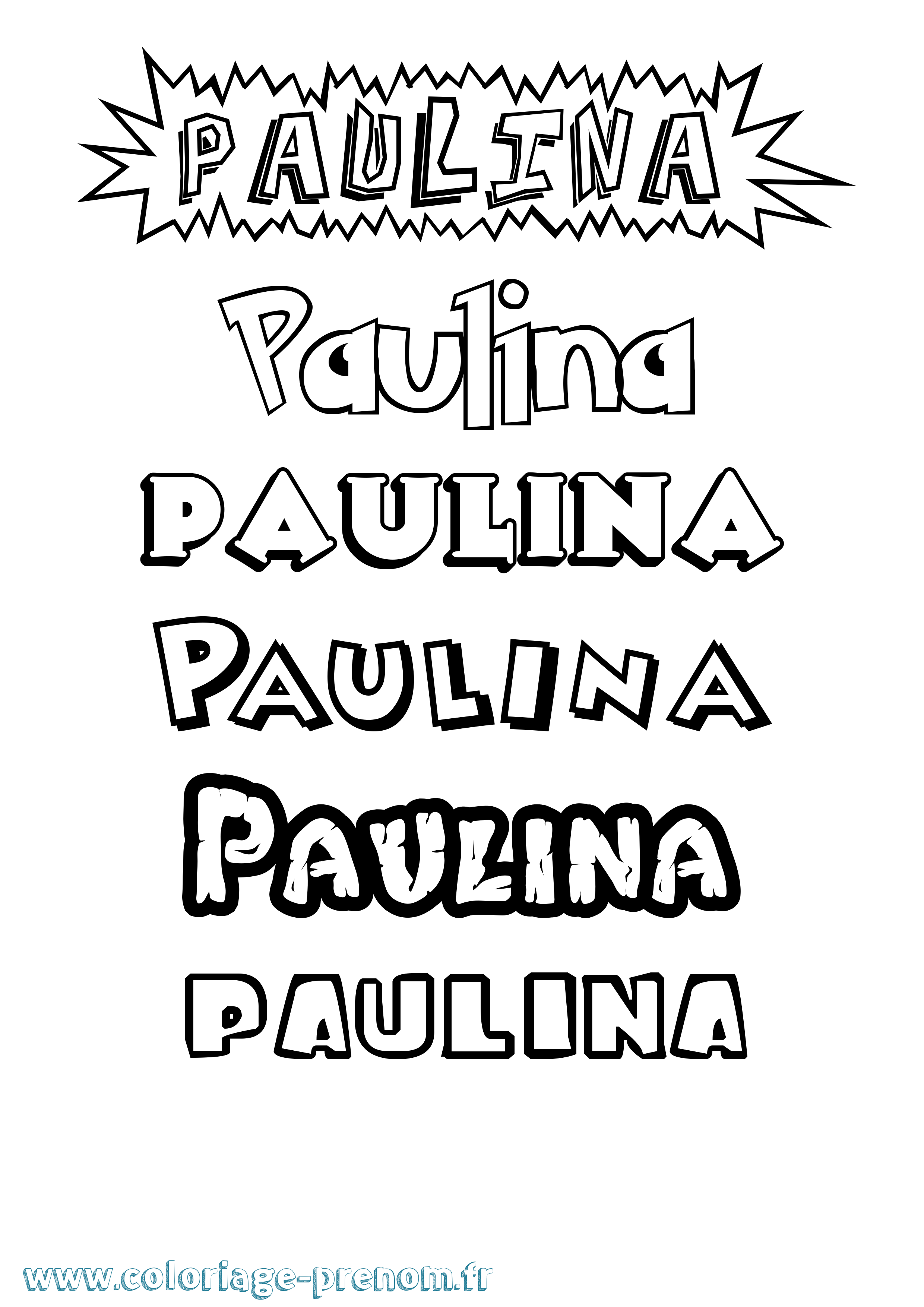 Coloriage prénom Paulina Dessin Animé