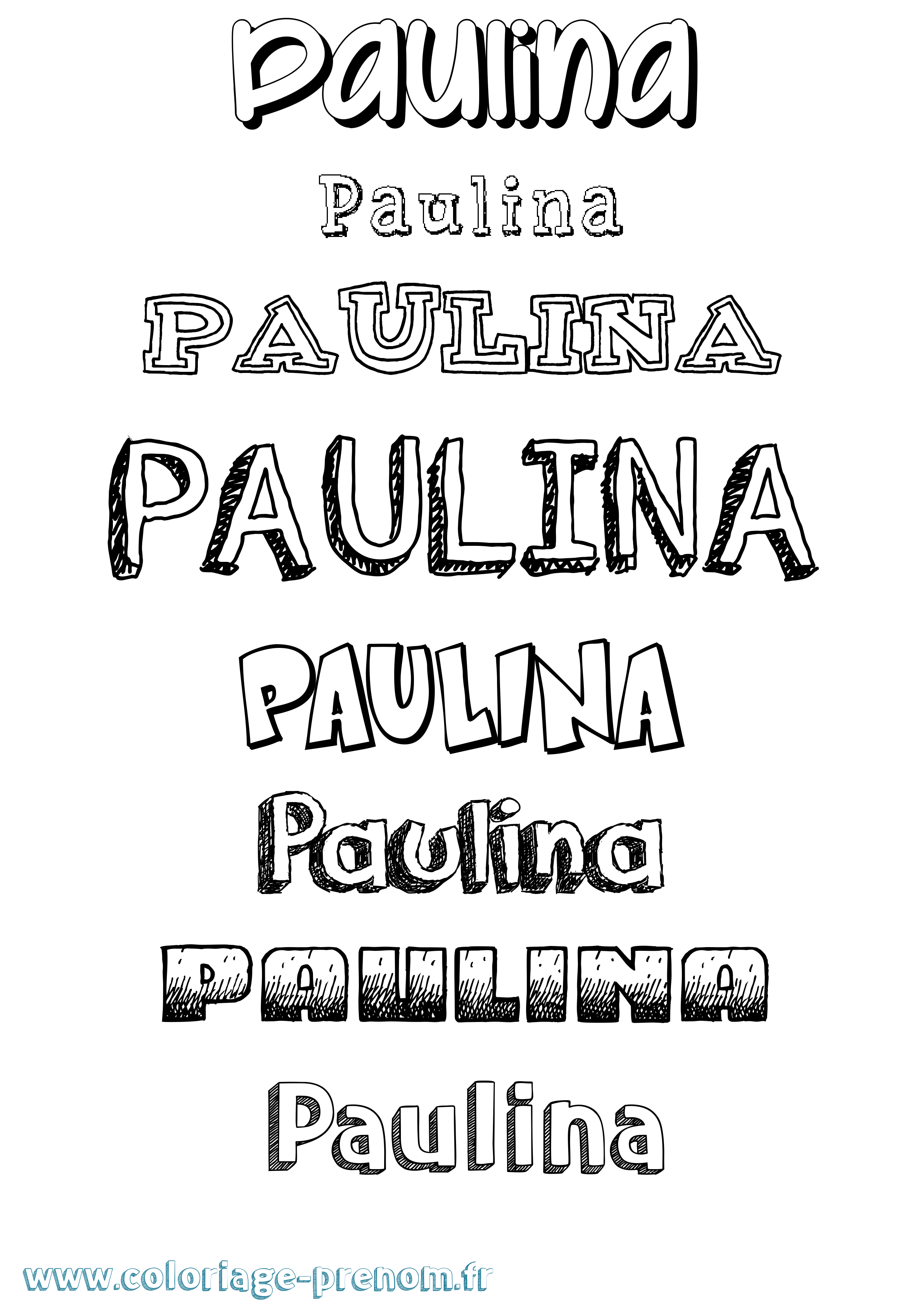Coloriage prénom Paulina Dessiné