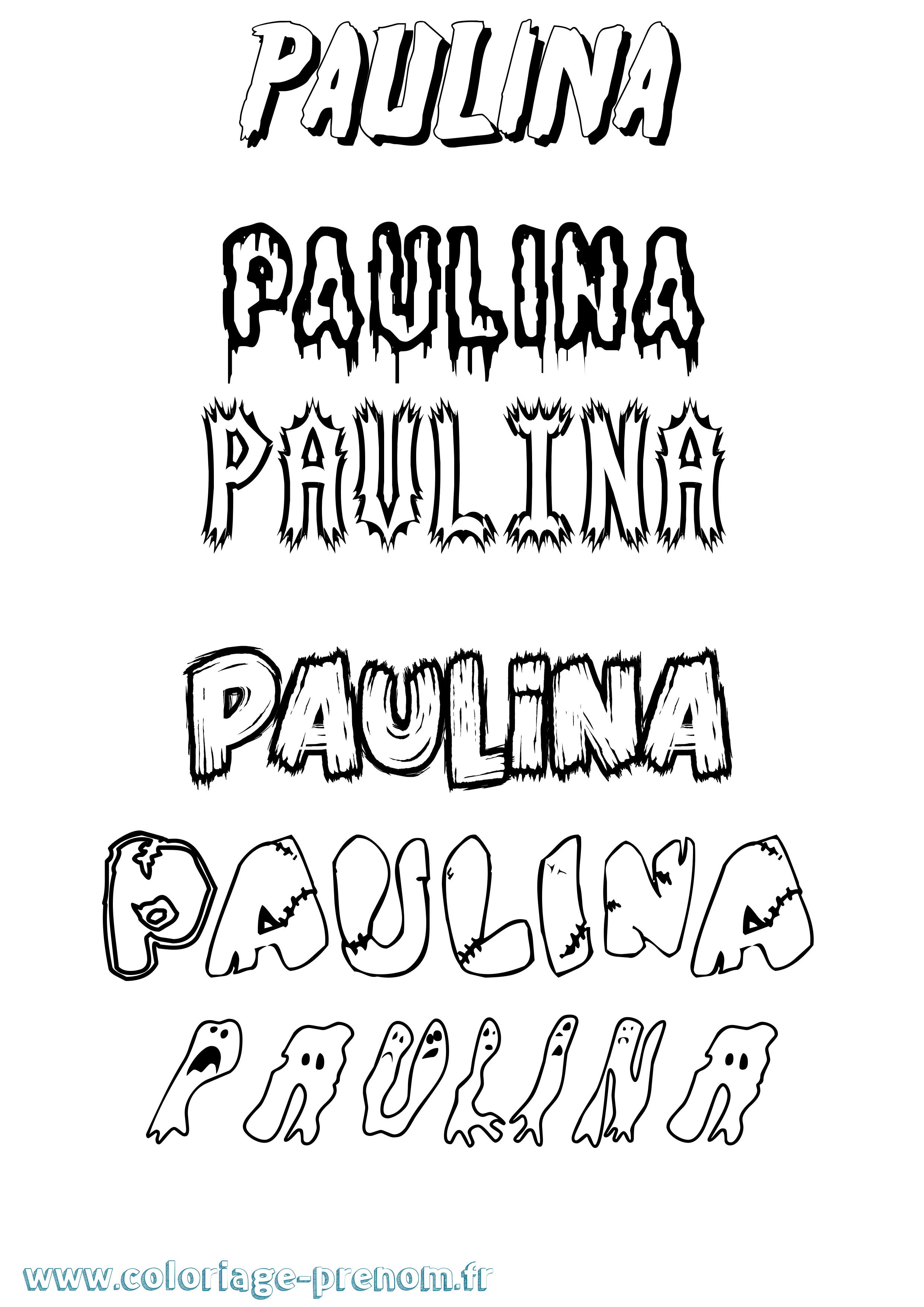 Coloriage prénom Paulina Frisson