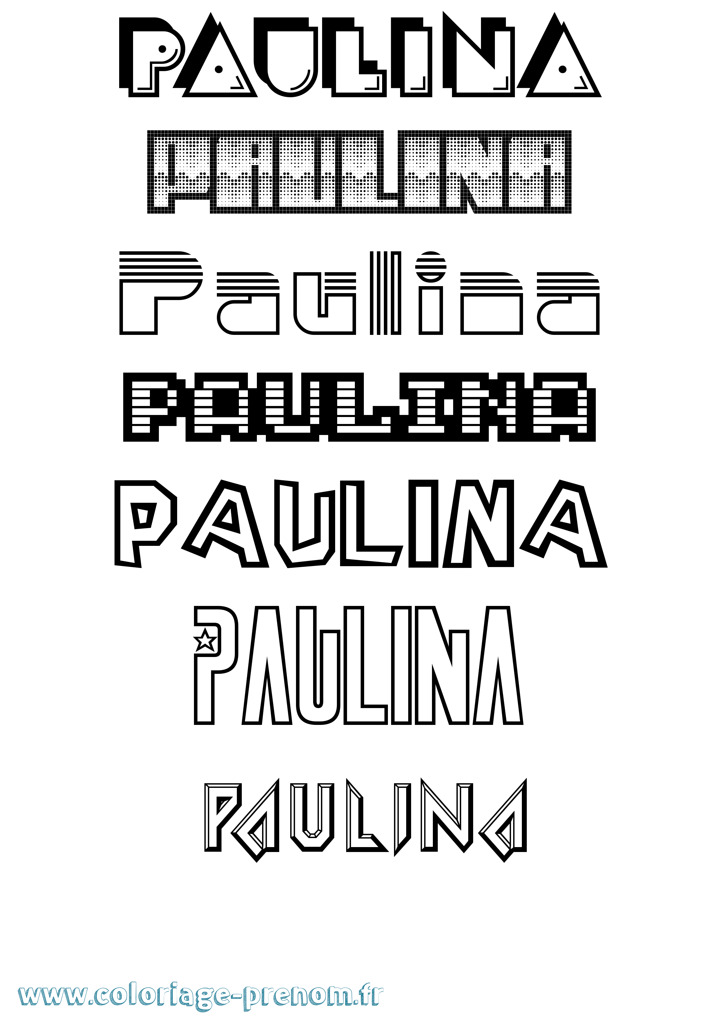 Coloriage prénom Paulina Jeux Vidéos