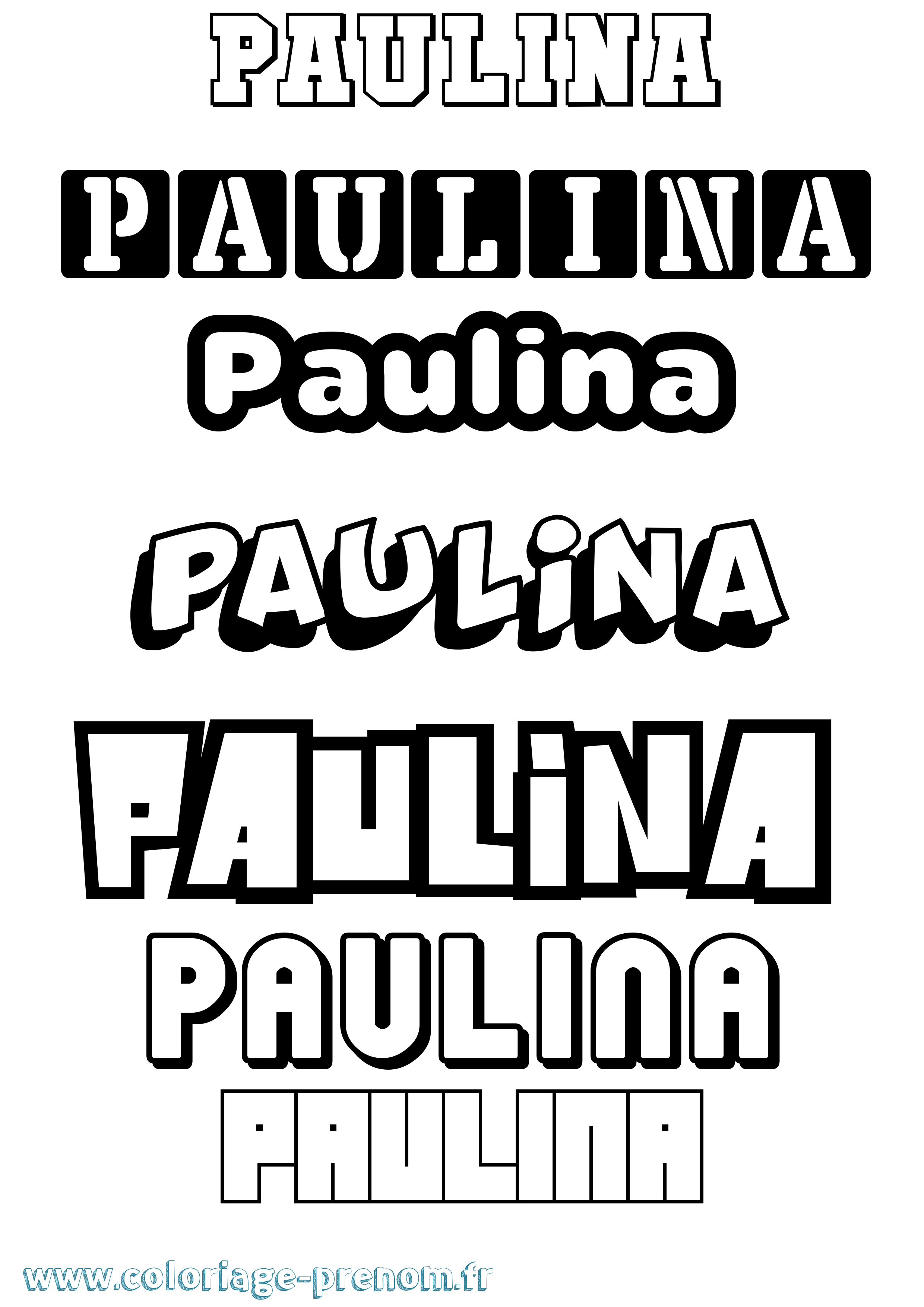 Coloriage prénom Paulina Simple