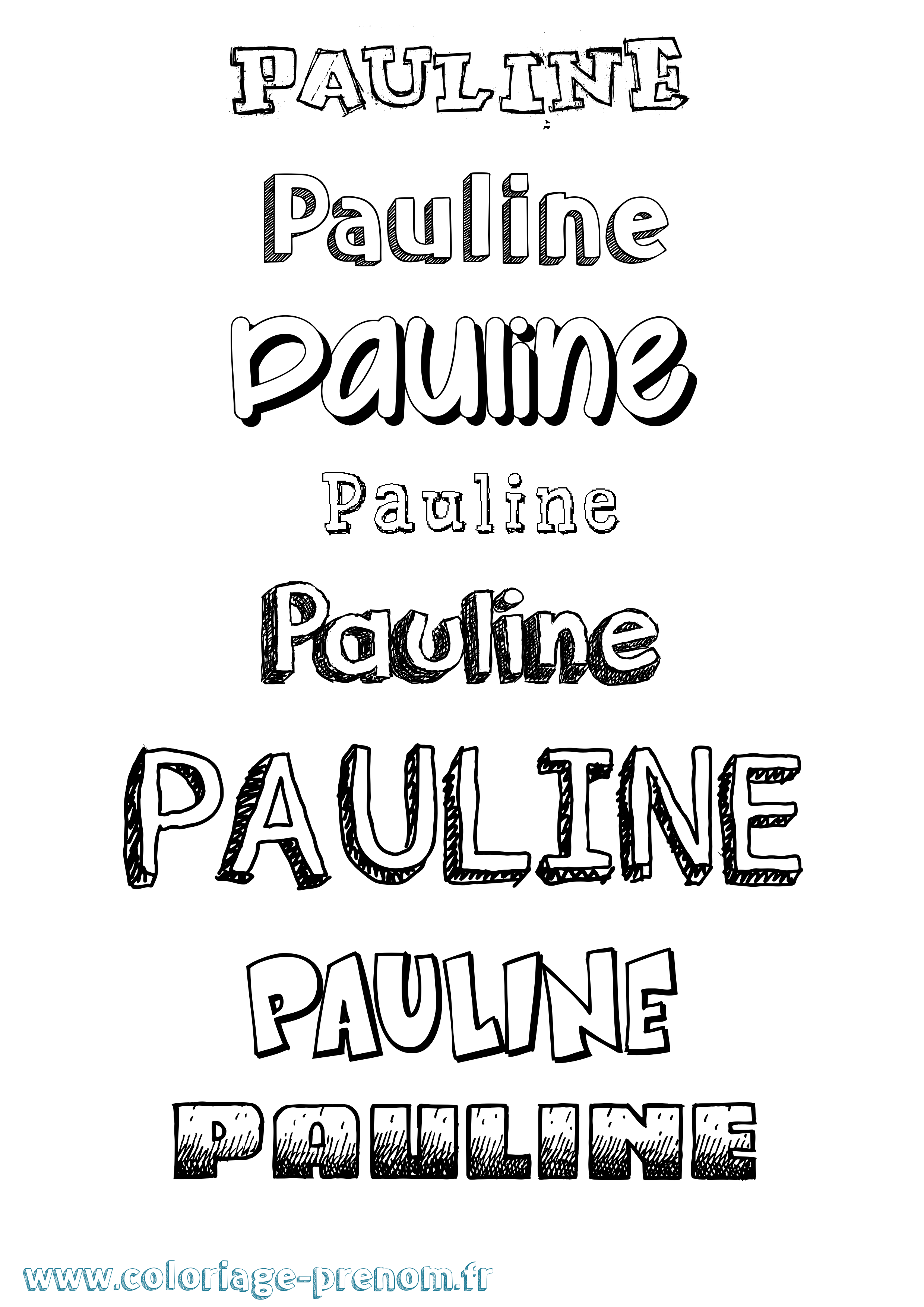Coloriage prénom Pauline