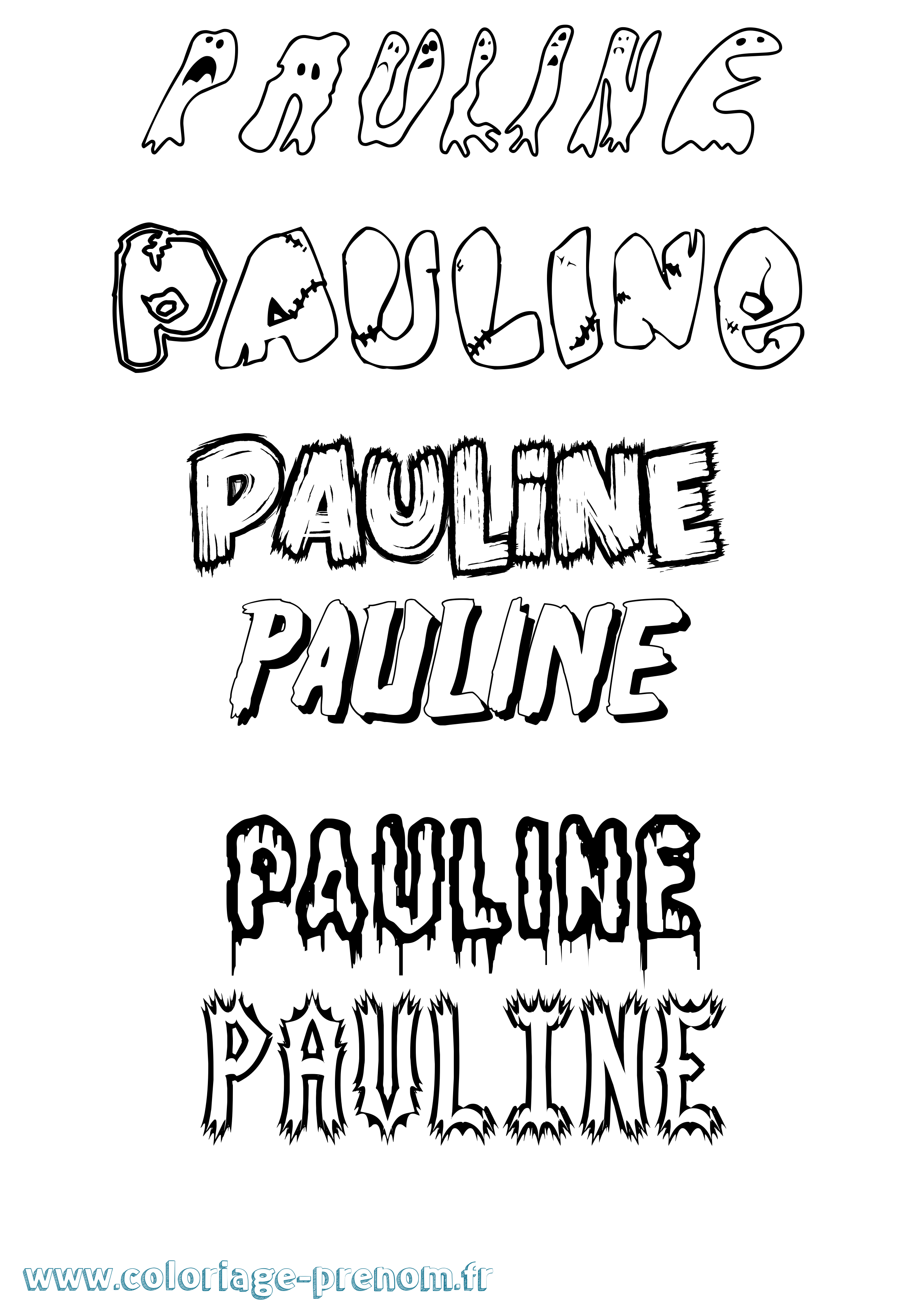 Coloriage prénom Pauline