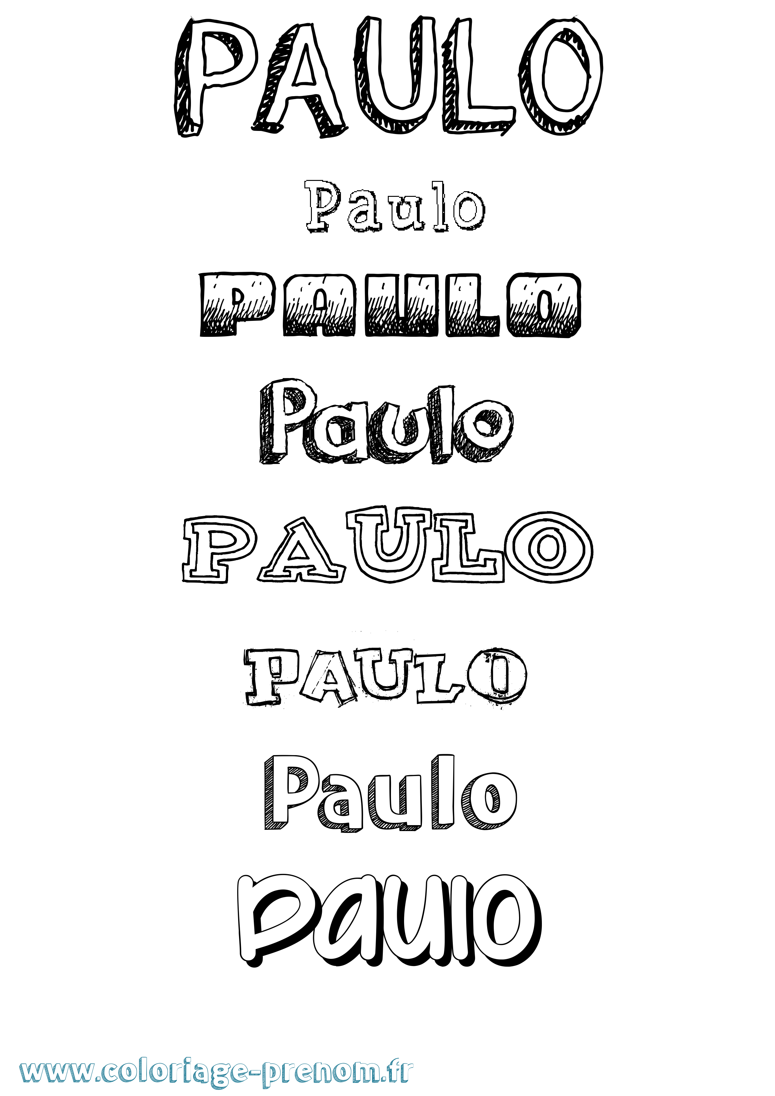 Coloriage prénom Paulo Dessiné