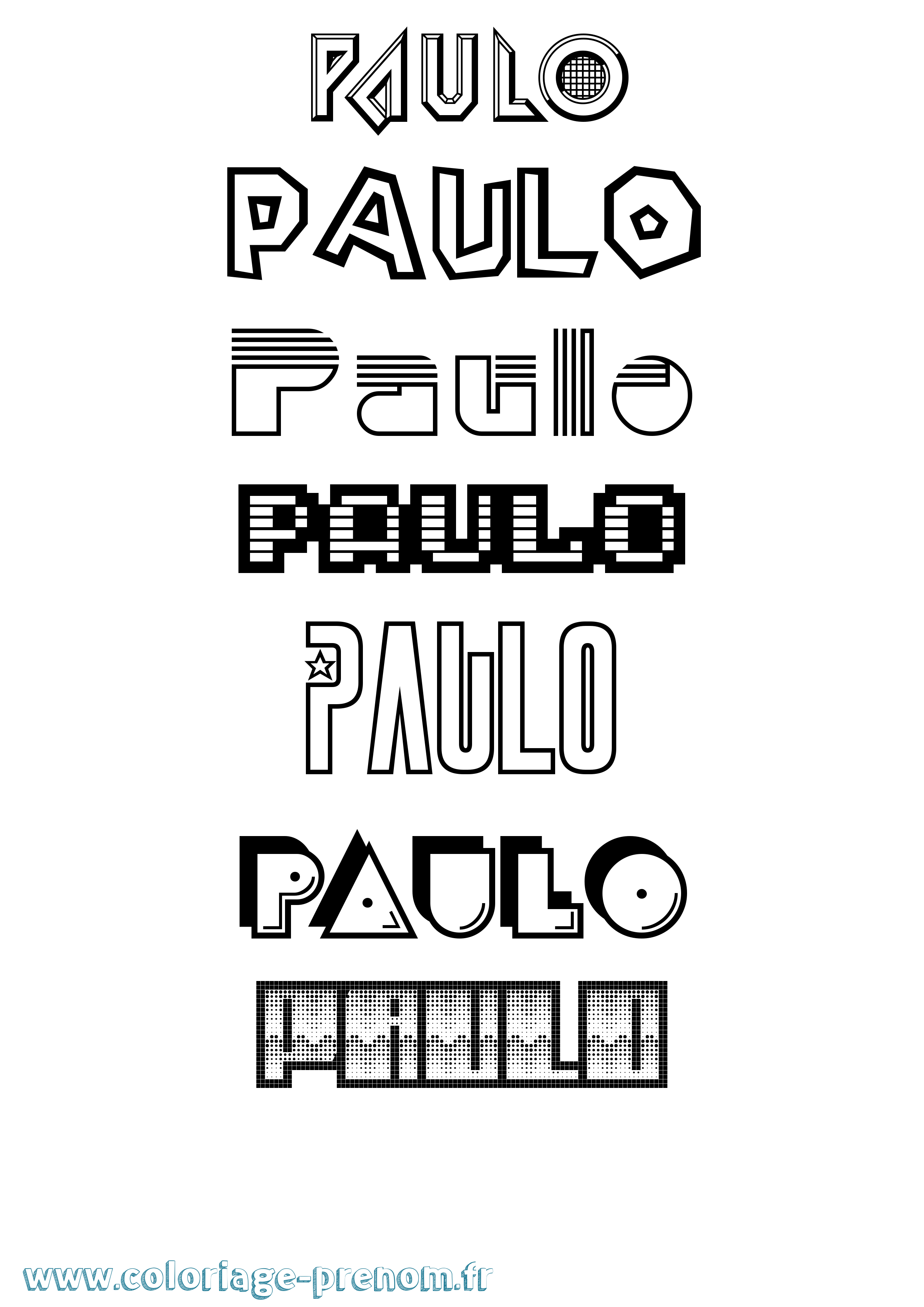 Coloriage prénom Paulo Jeux Vidéos