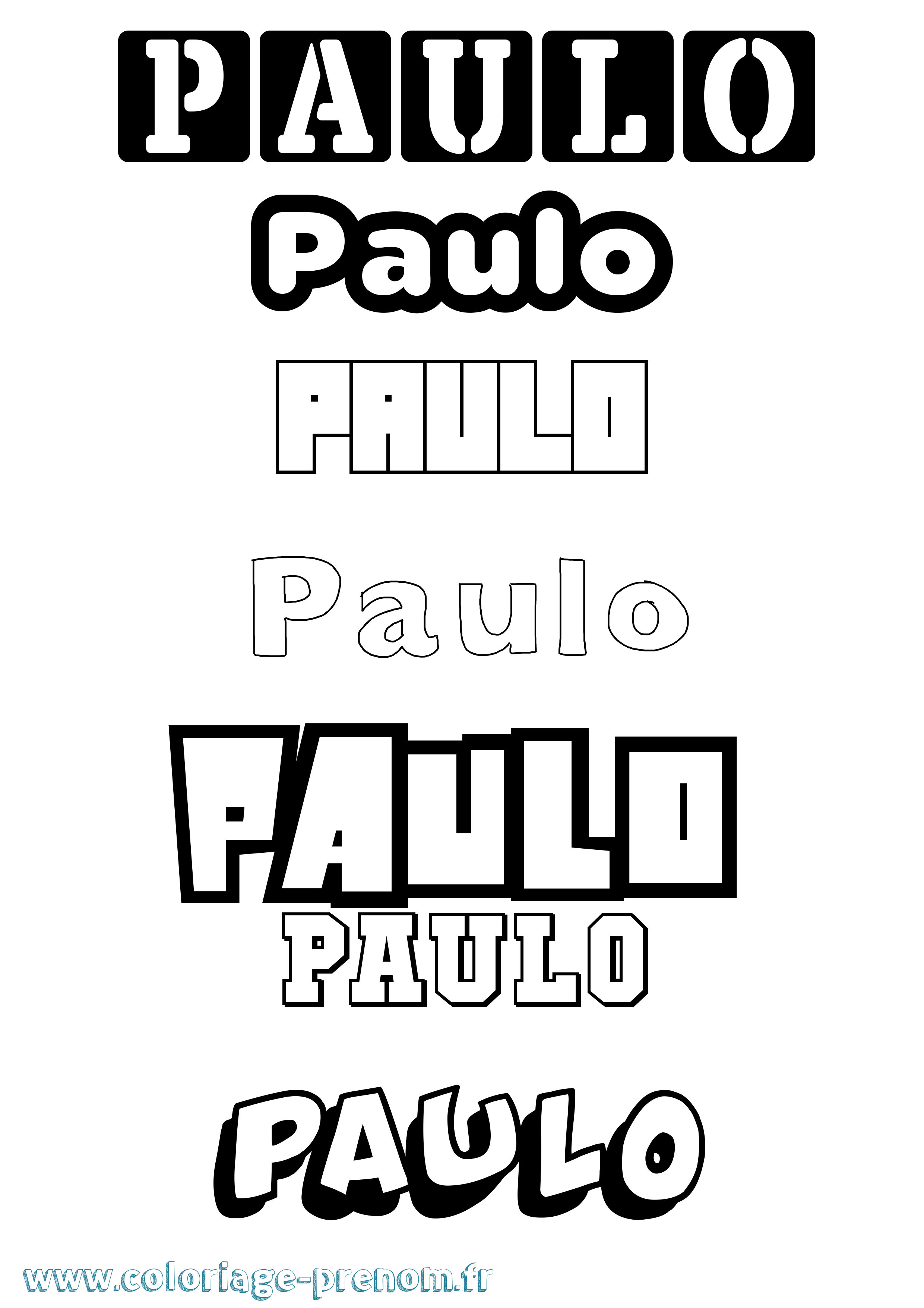 Coloriage prénom Paulo Simple