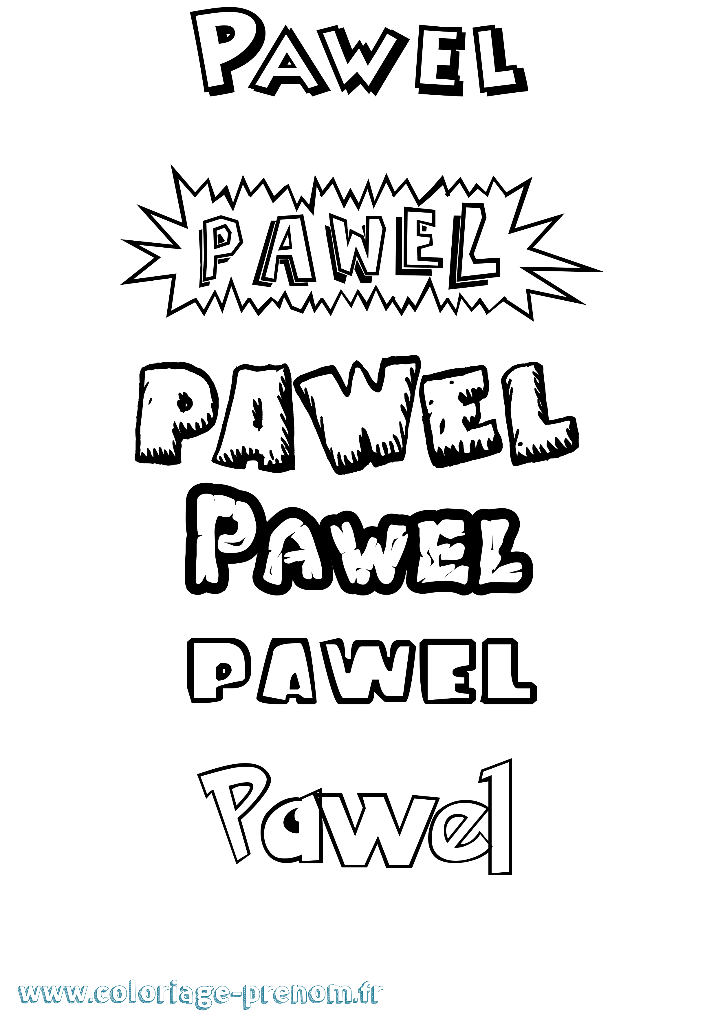 Coloriage Pawel Dessin Animé Coloriage prénom Pawel Dessin Animé
