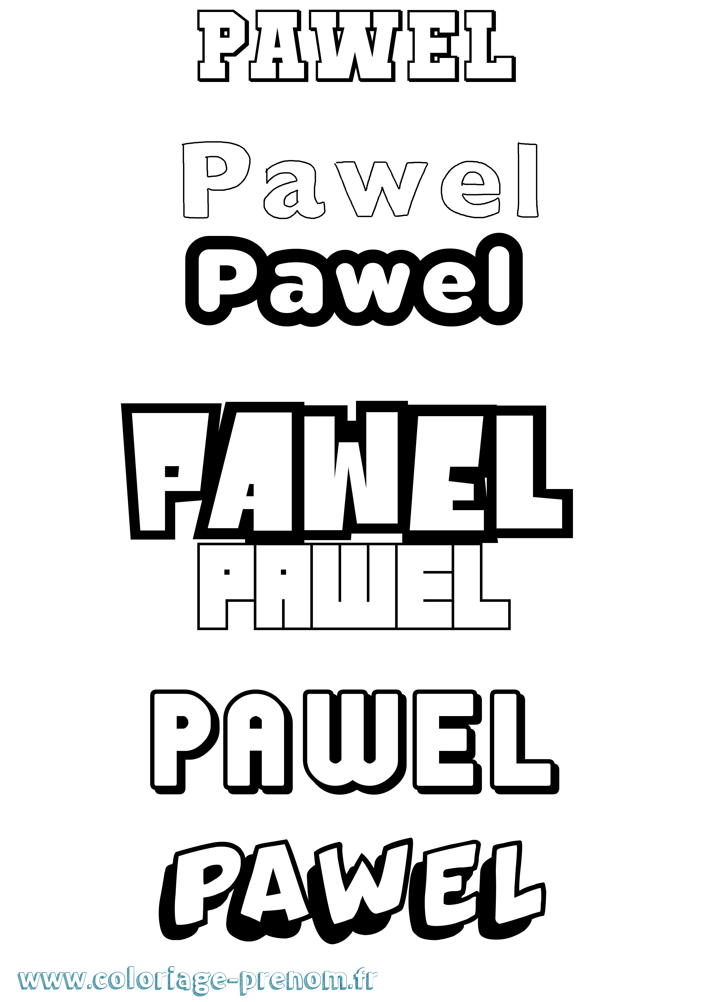 Coloriage Pawel Simple Coloriage prénom Pawel Simple