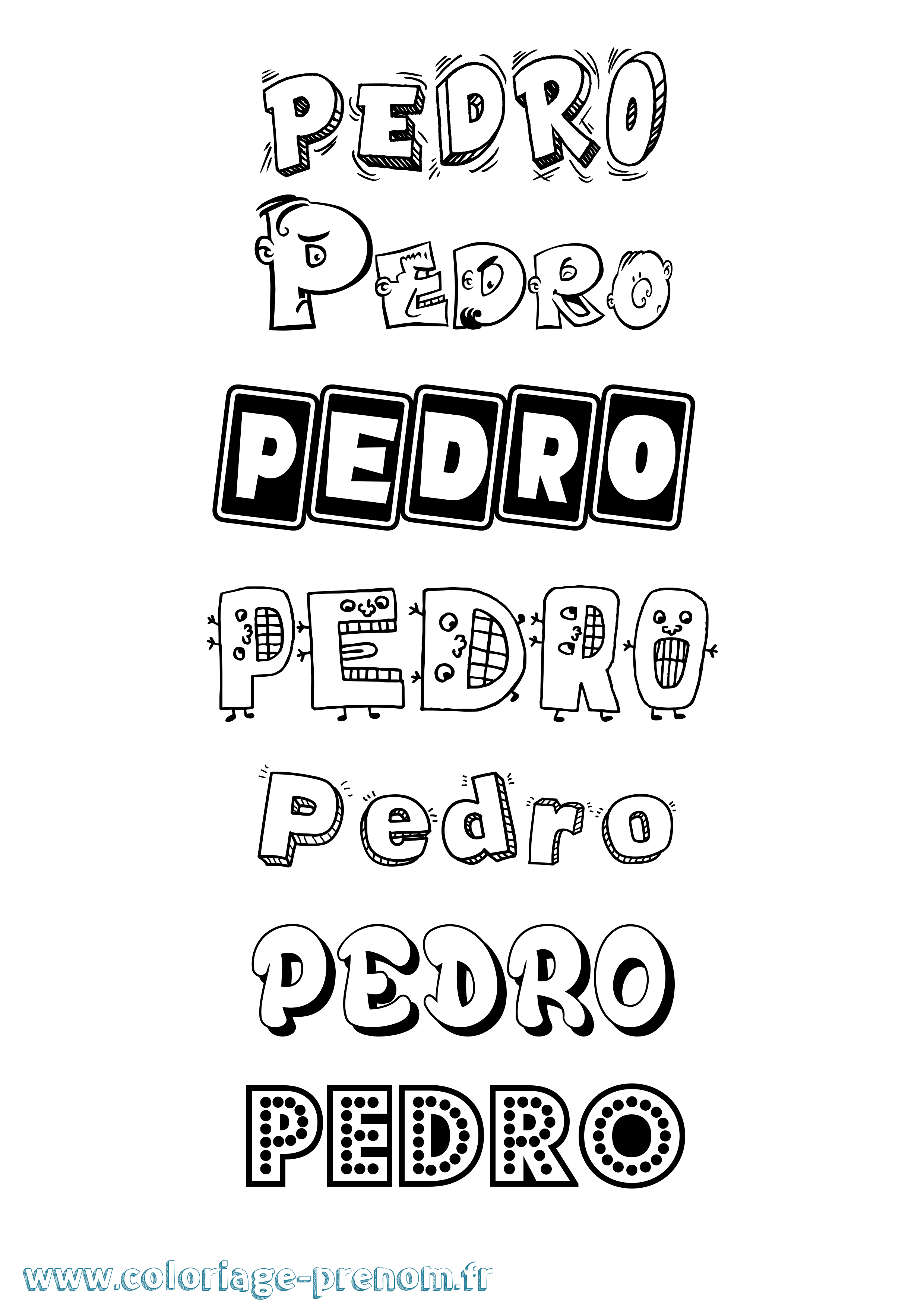 Coloriage prénom Pedro