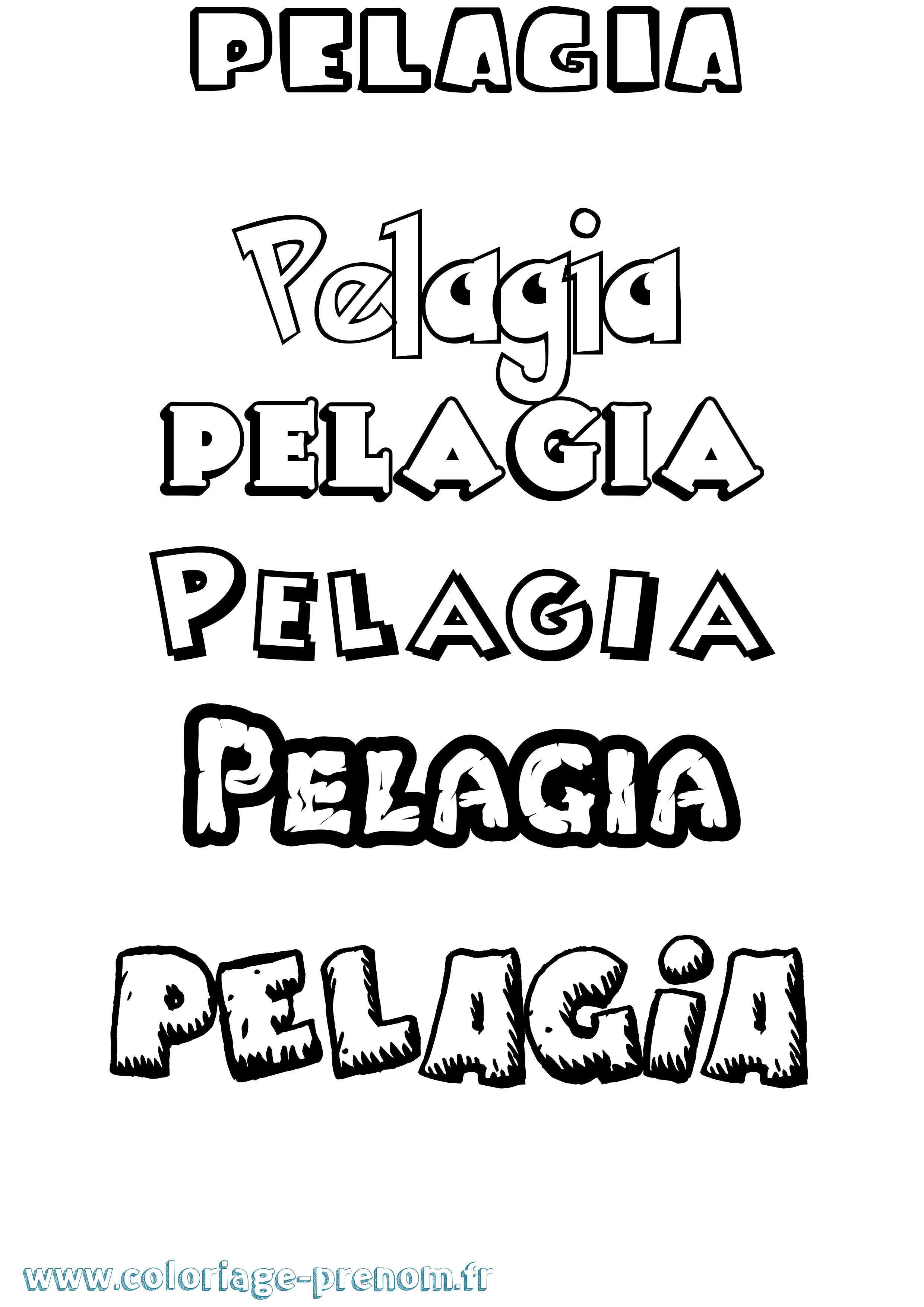 Coloriage prénom Pelagia Dessin Animé