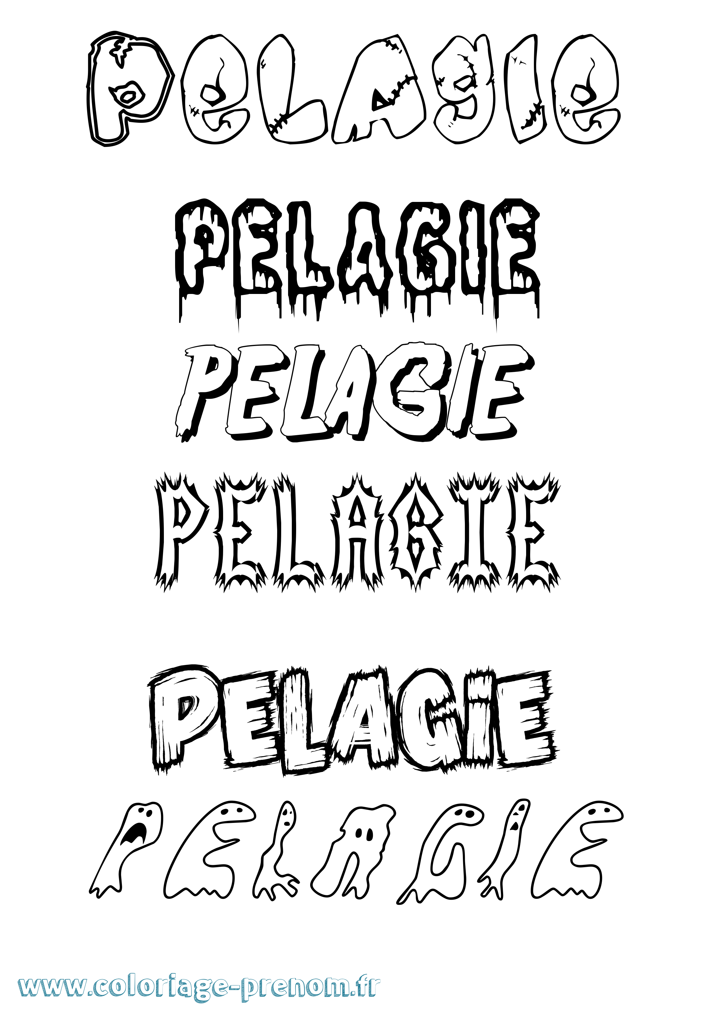 Coloriage prénom Pelagie Frisson