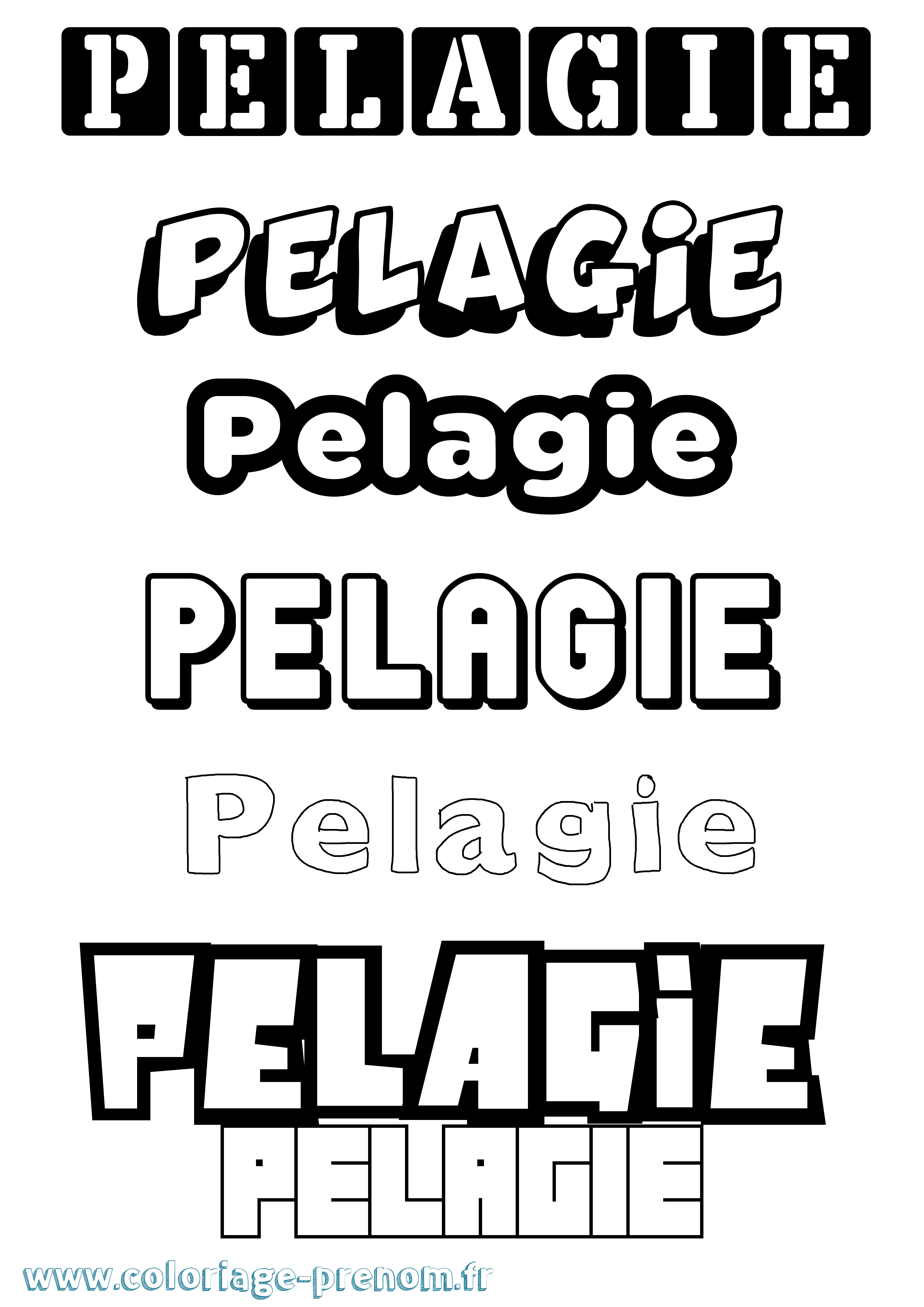 Coloriage prénom Pelagie Simple