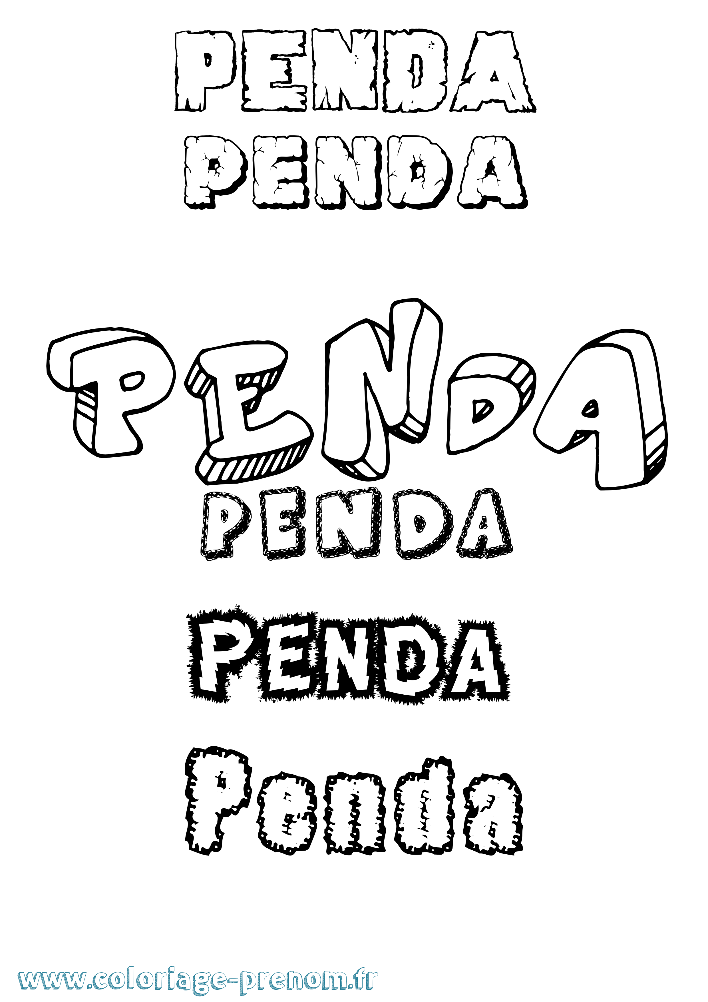 Coloriage Penda Coloriage prénom Penda
