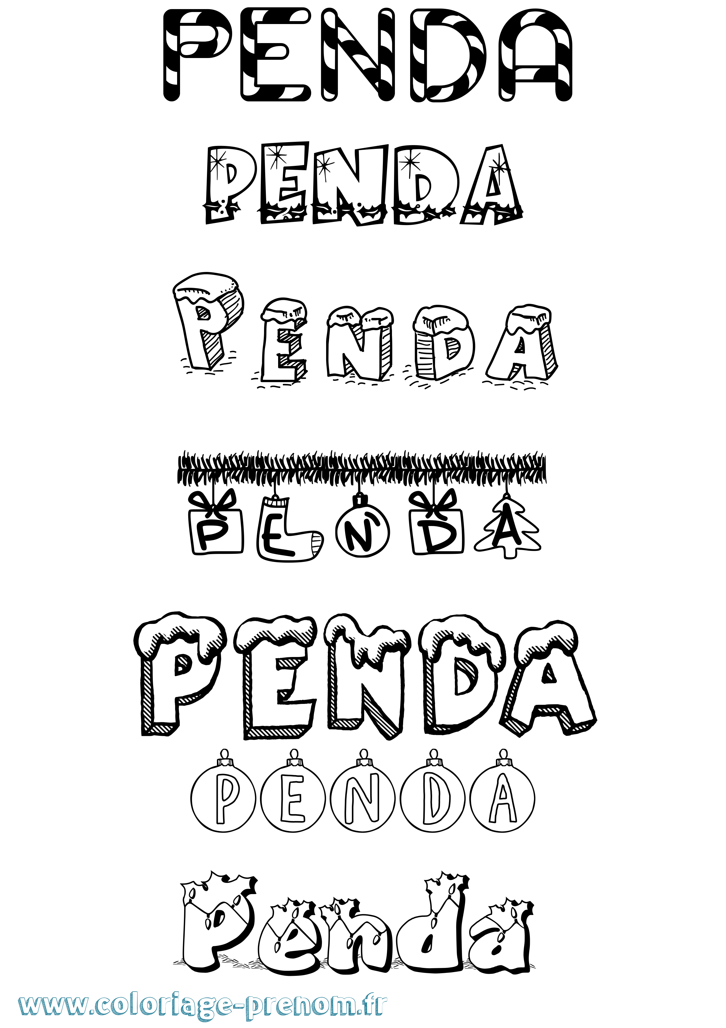 Coloriage Penda Coloriage prénom Penda