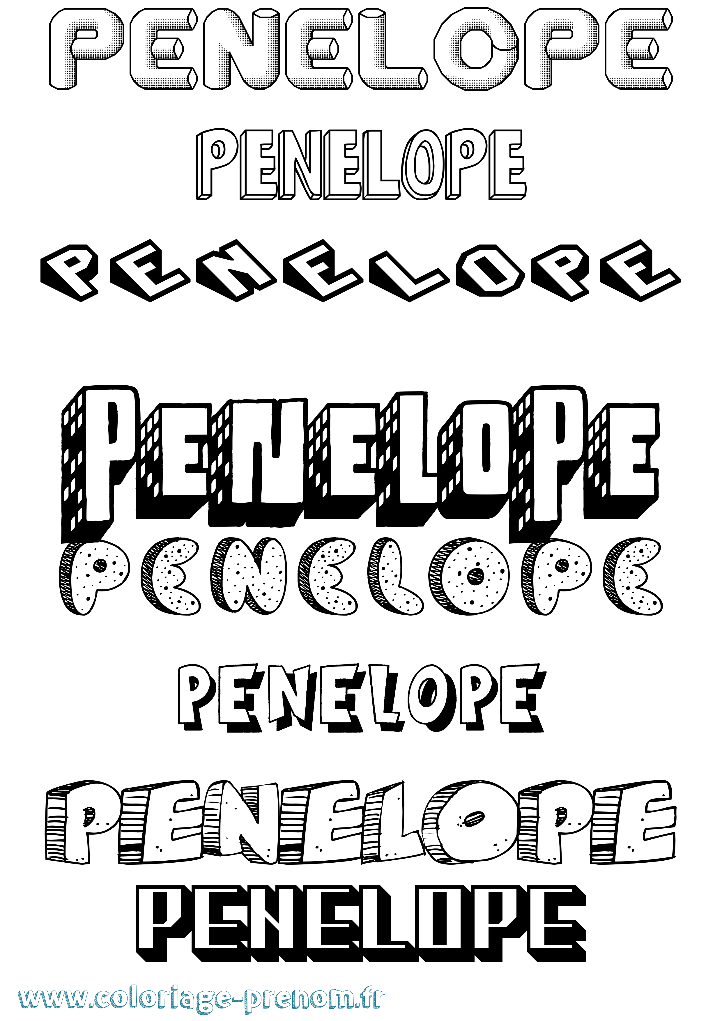 Coloriage prénom Penelope
