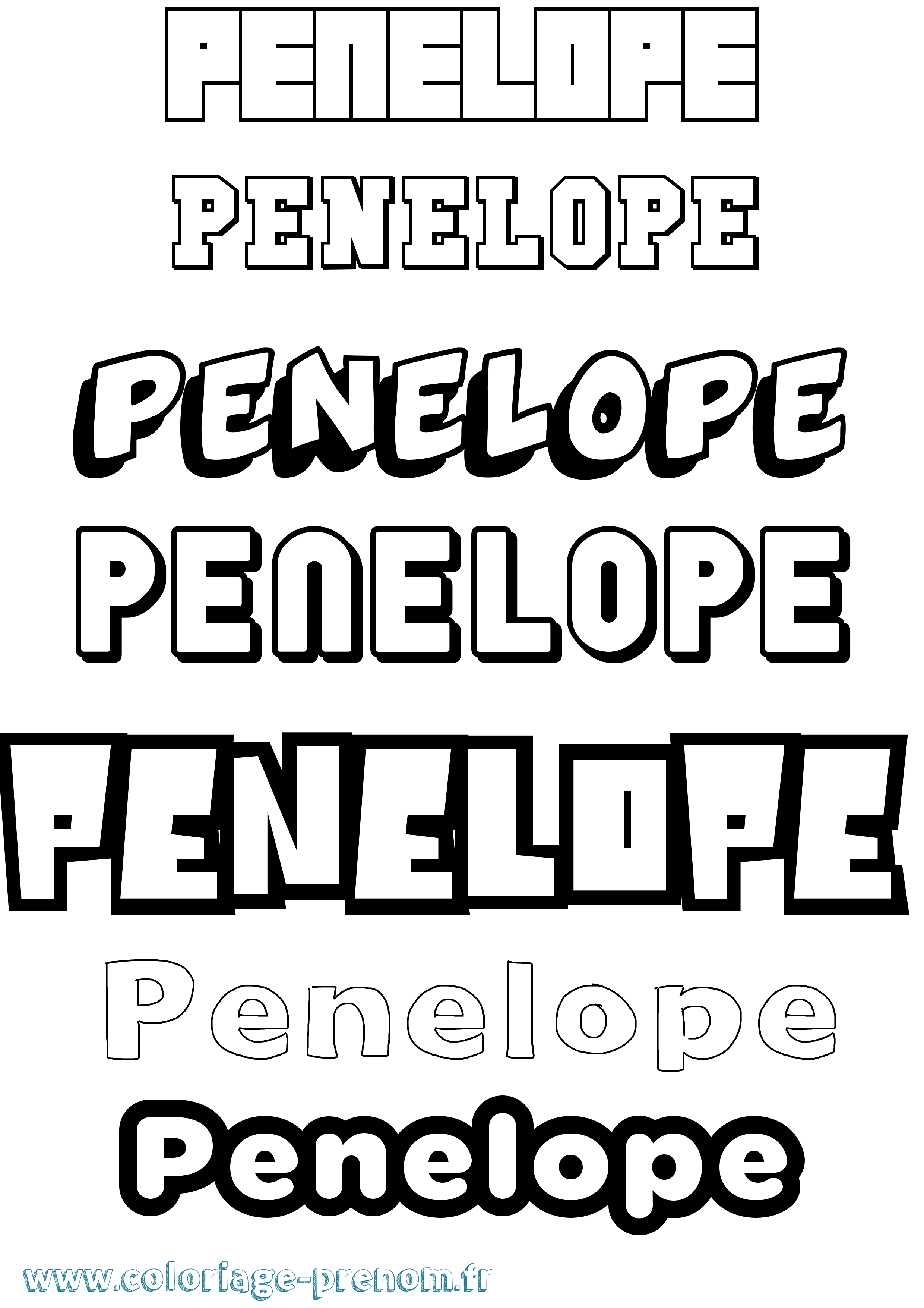 Coloriage prénom Penelope Simple