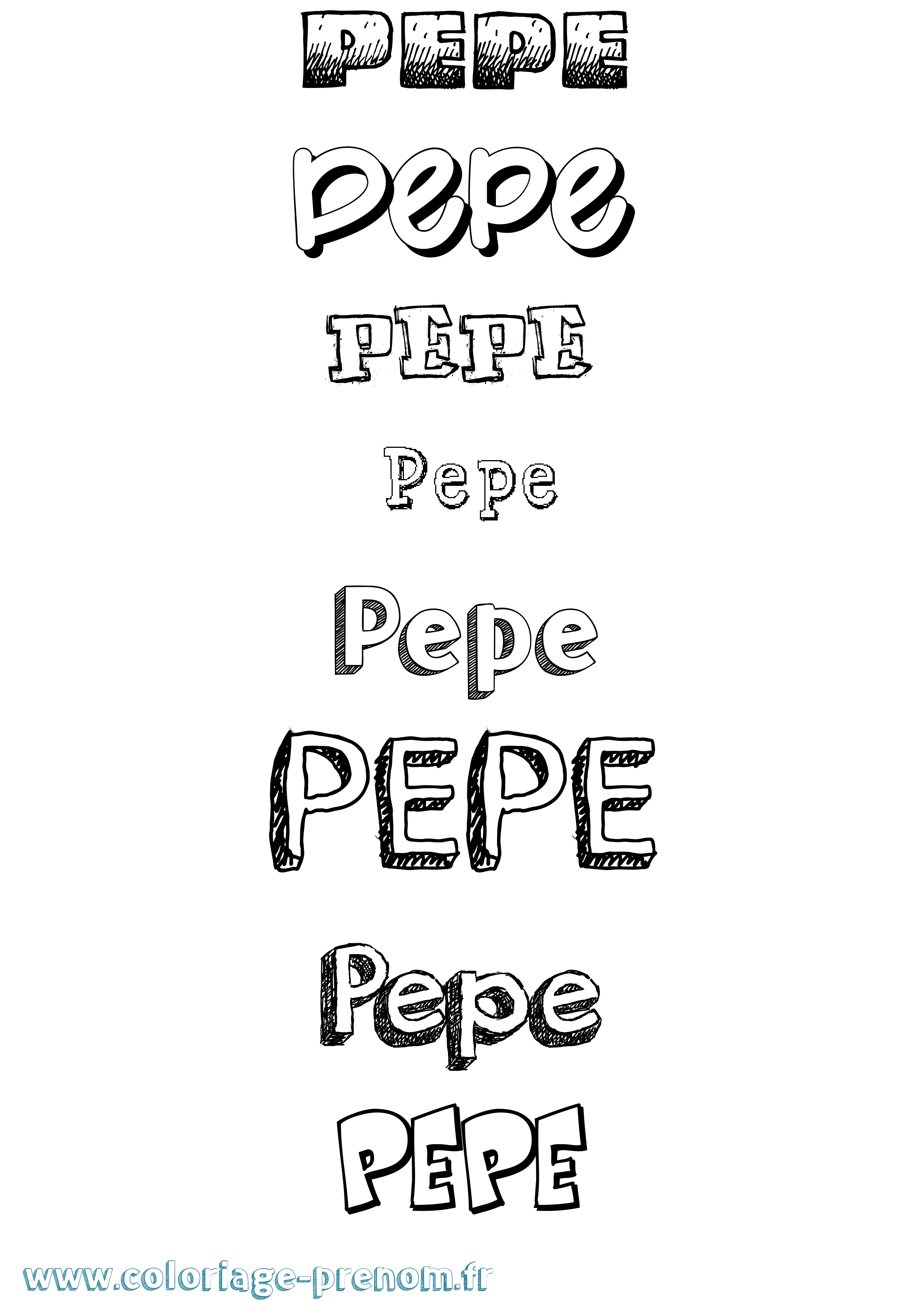 Coloriage prénom Pepe Dessiné