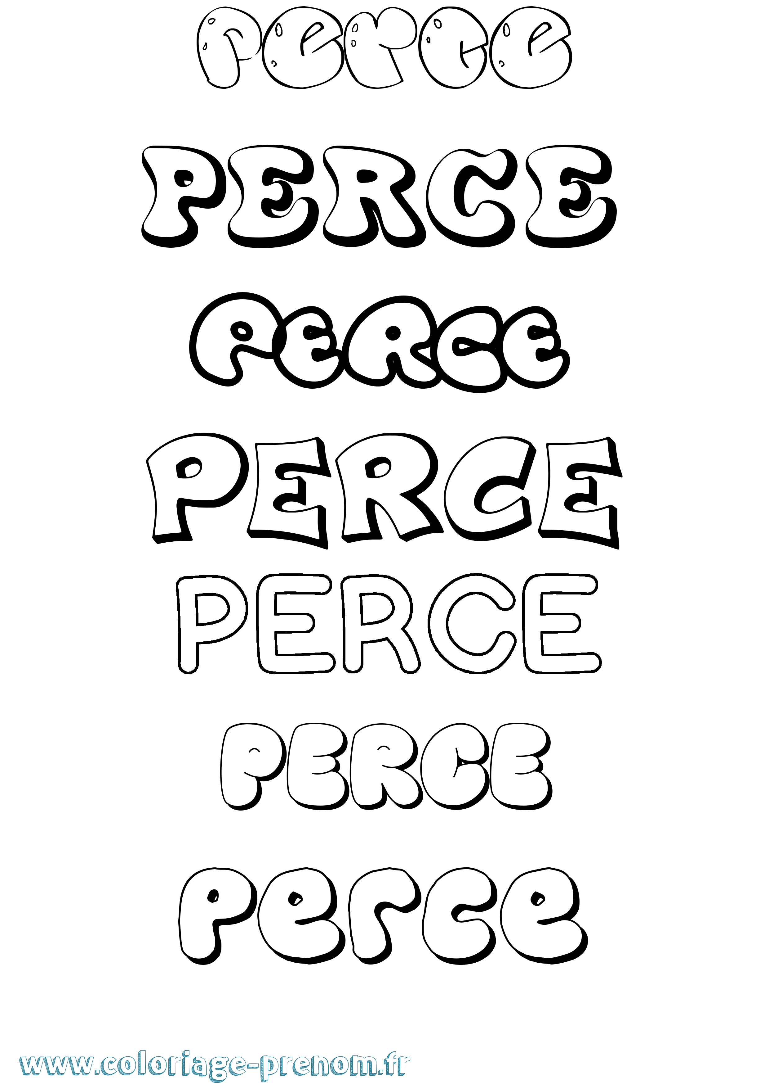 Coloriage Perce Bubble Coloriage prénom Perce Bubble