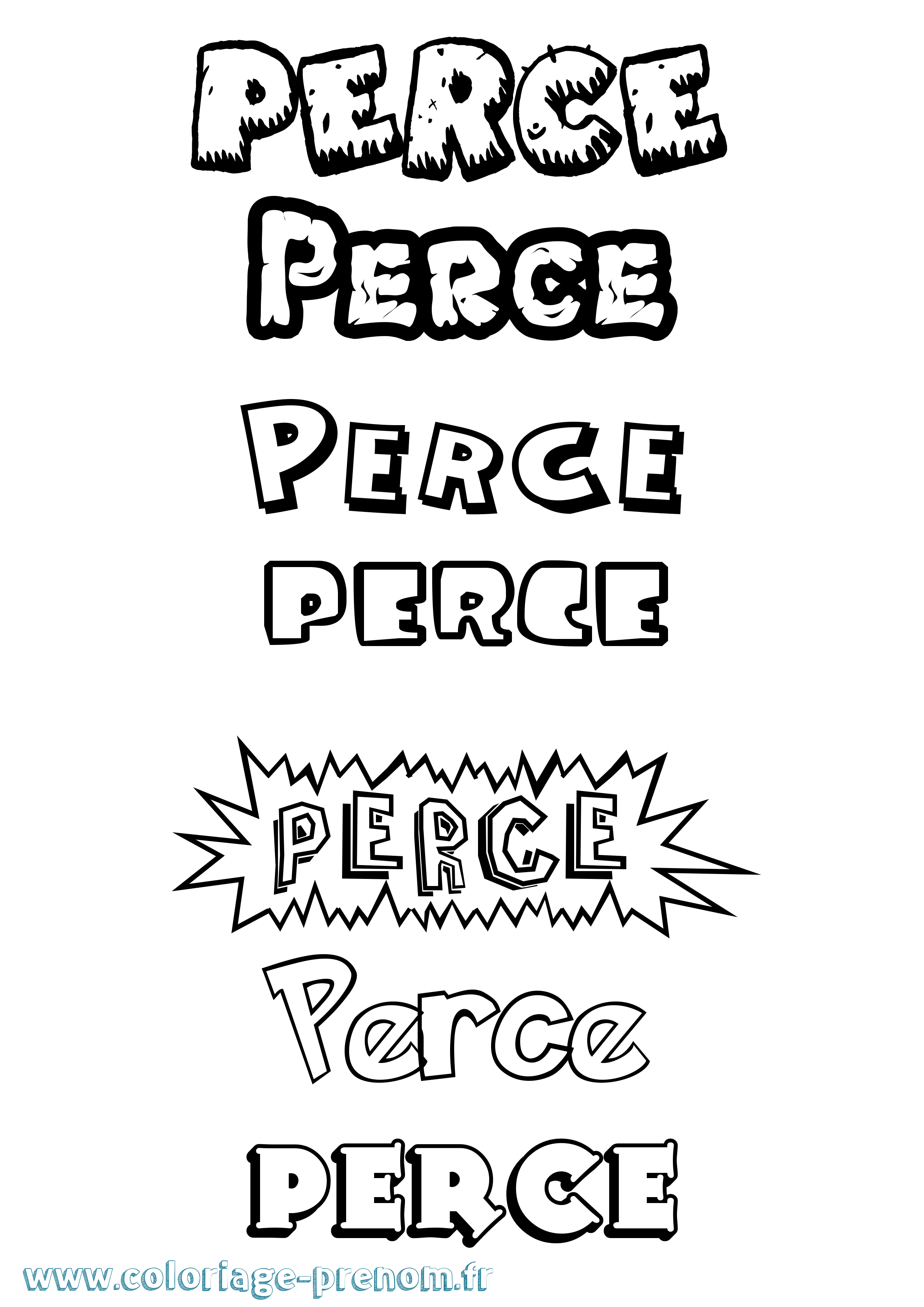 Coloriage Perce Dessin Animé Coloriage prénom Perce Dessin Animé