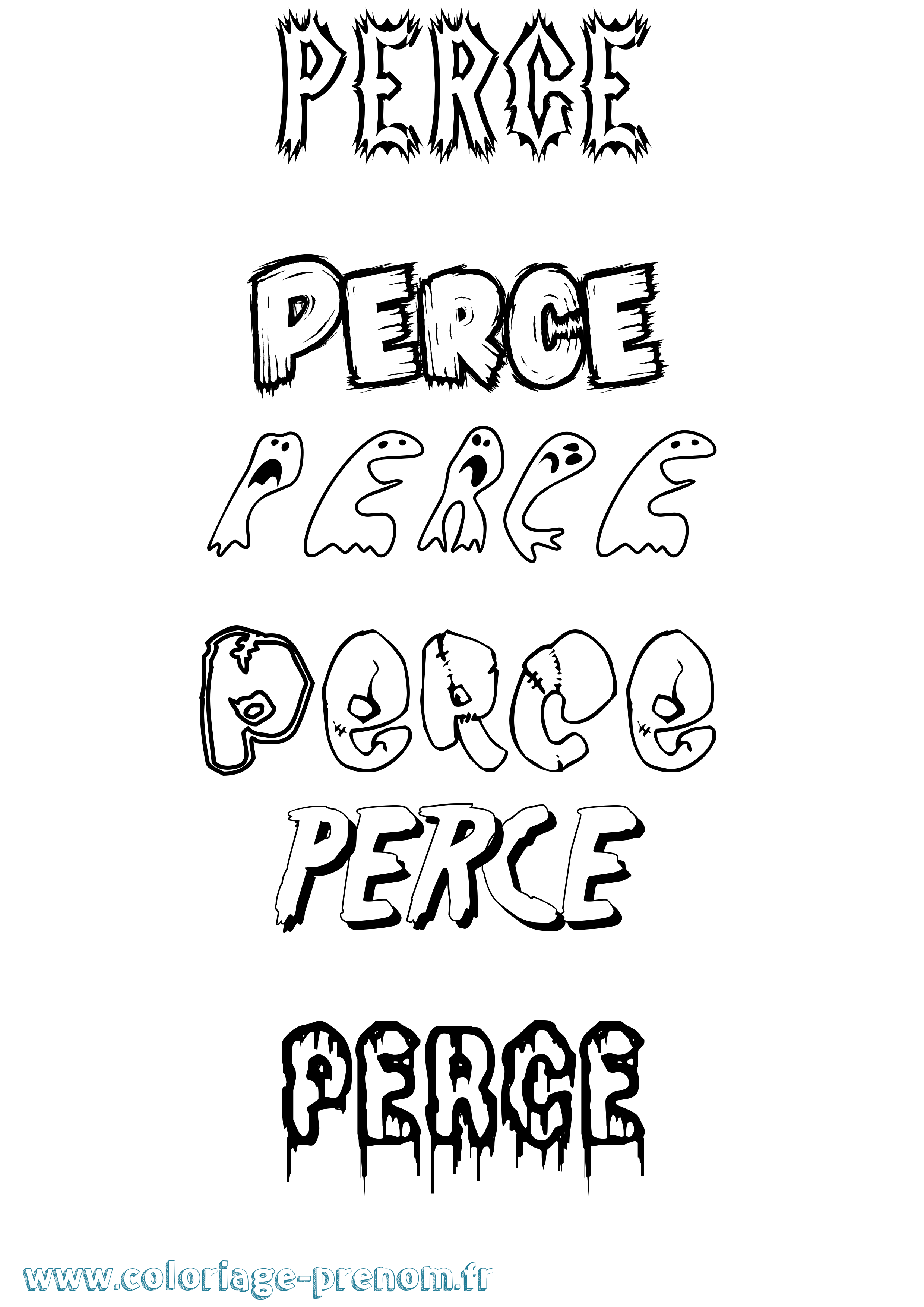 Coloriage Perce Frisson Coloriage prénom Perce Frisson