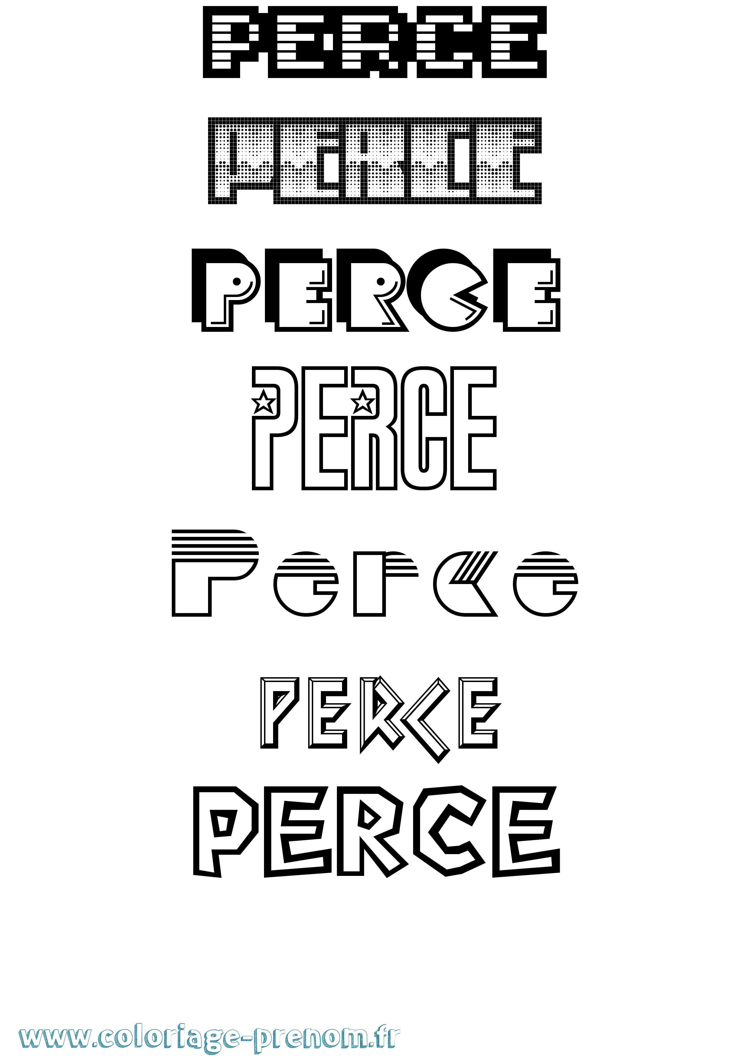 Coloriage Perce Jeux Vidéos Coloriage prénom Perce Jeux Vidéos