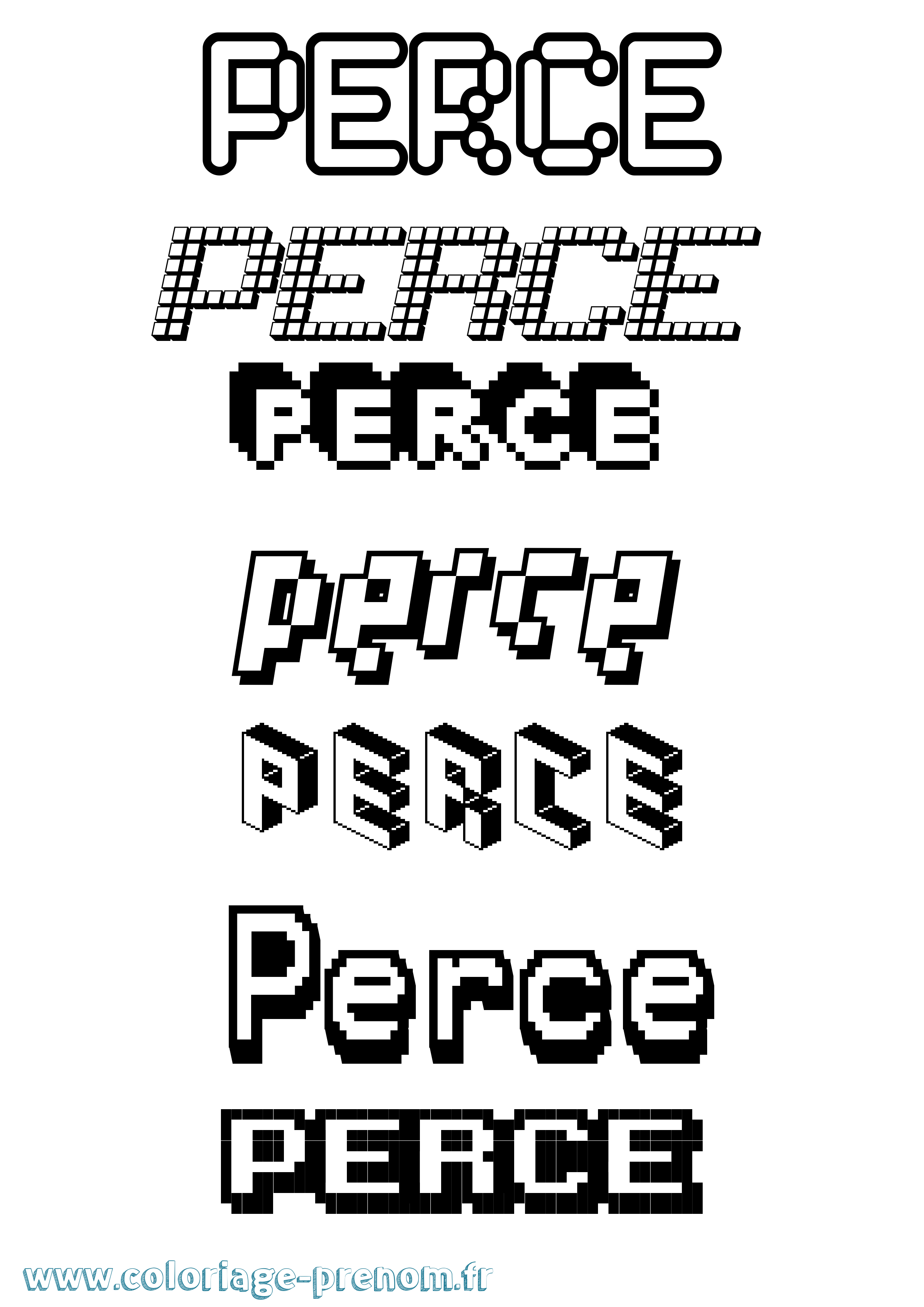 Coloriage Perce Pixel Coloriage prénom Perce Pixel