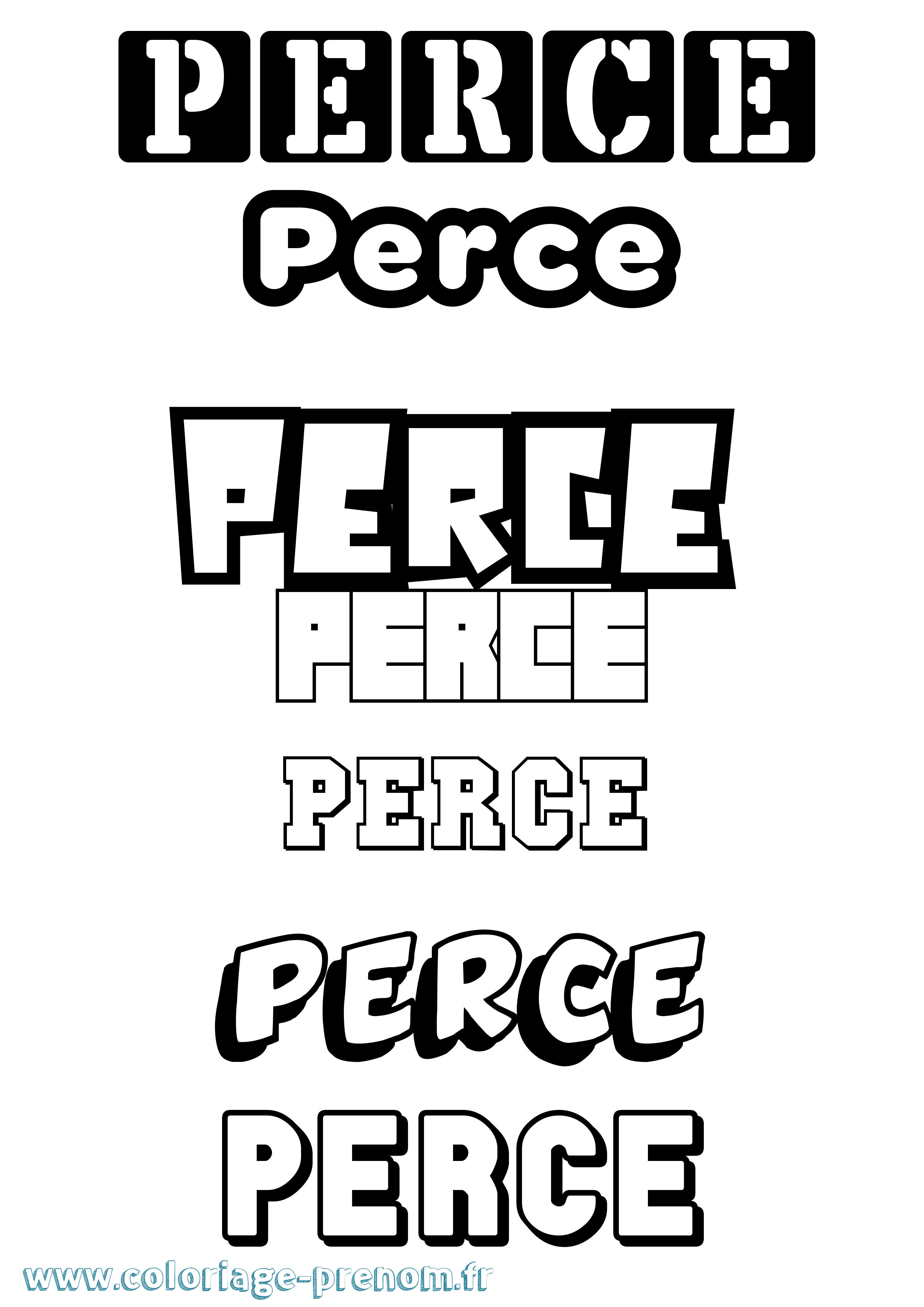 Coloriage Perce Simple Coloriage prénom Perce Simple