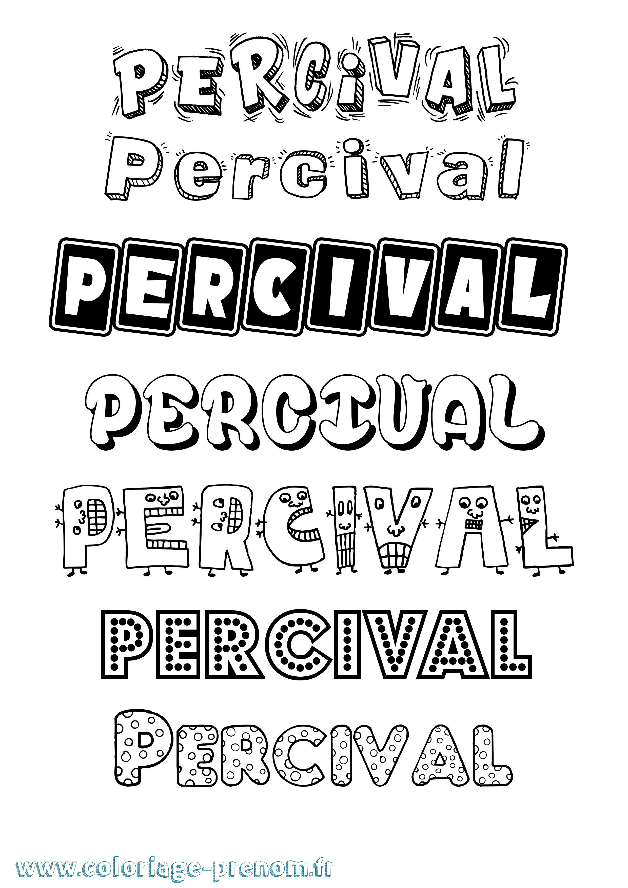 Coloriage prénom Percival Fun