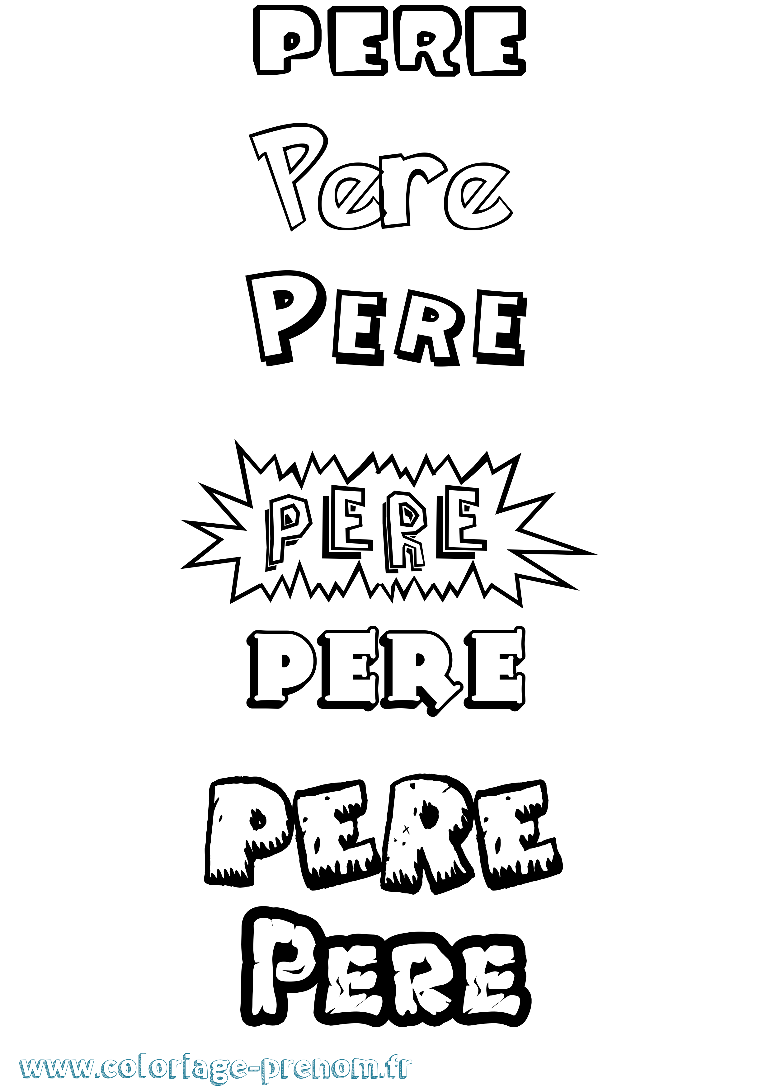Coloriage prénom Pere Dessin Animé