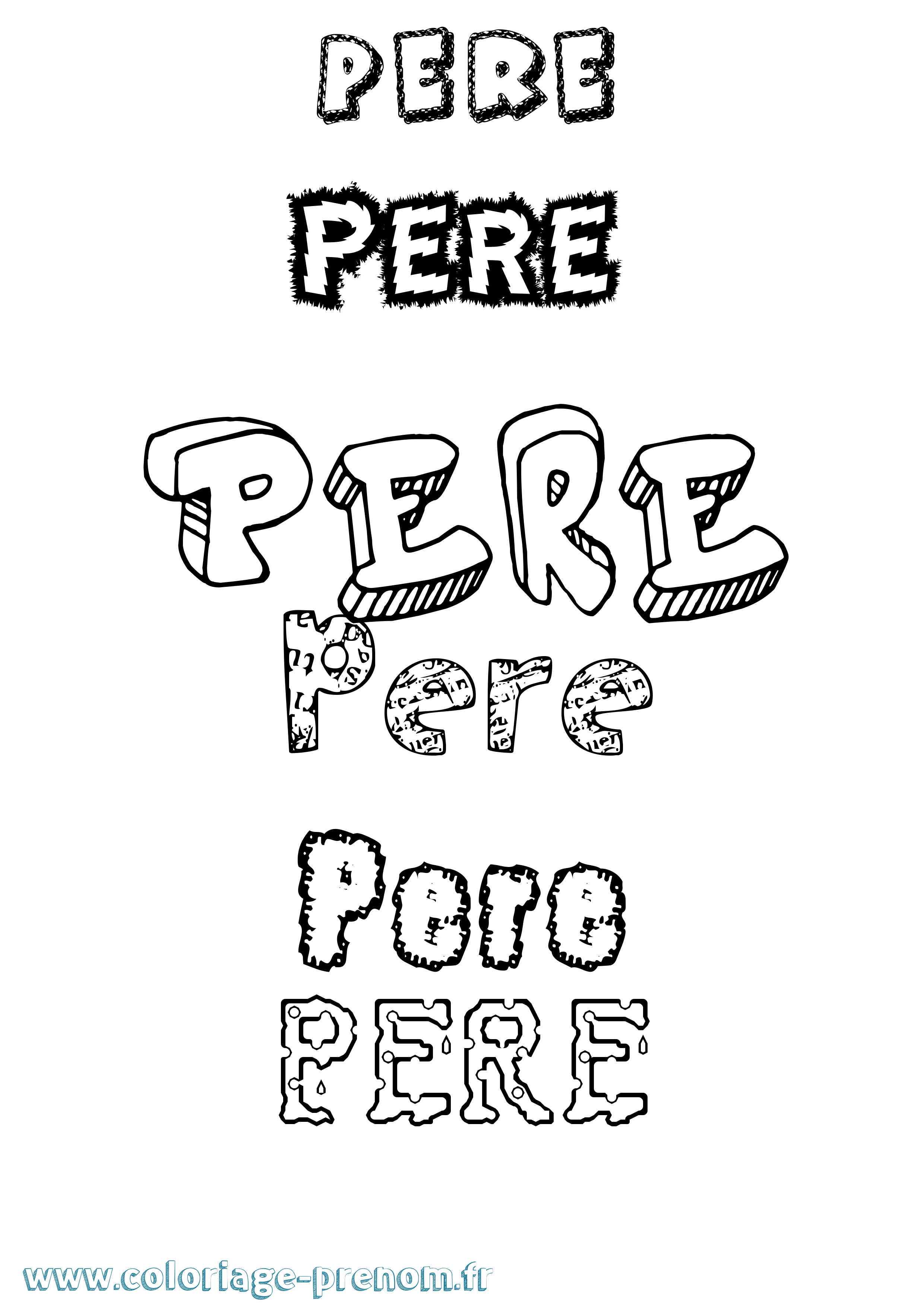 Coloriage prénom Pere Destructuré
