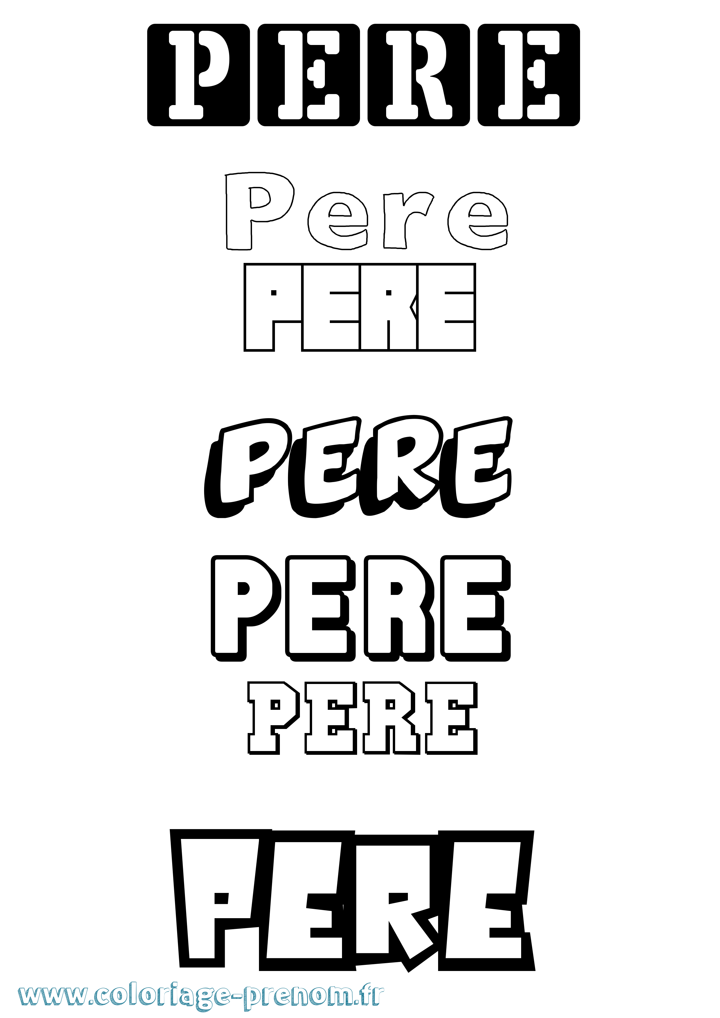 Coloriage prénom Pere Simple